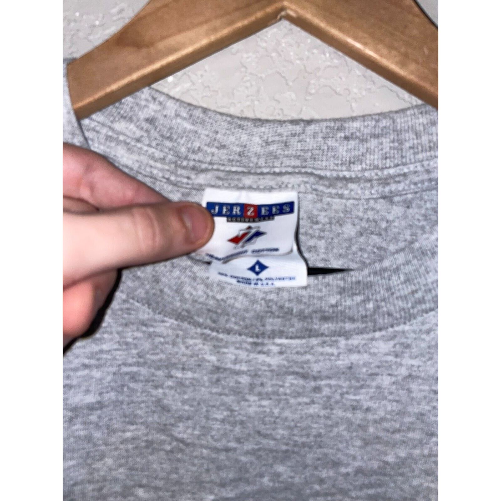 Jerzees Vintage Blue Ridge Montains Shirt Virginia Hike Gray 90s Tee Size US L / EU 52-54 / 3 - 5 Thumbnail