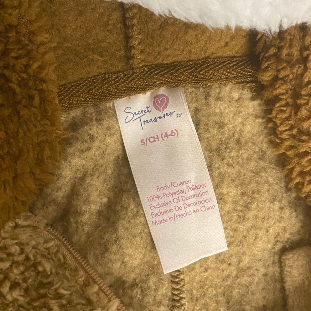 Other Cozy Fuzzy Sloth Hooded Onesie Pajamas Brown Secret Treasure Size 23" - 3 Thumbnail