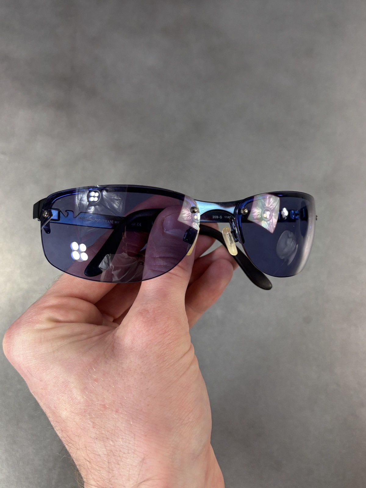 Emporio Armani × Vintage 2000s Emporio Armani Sunglasses Vintage Sporty Metal Wrap Size ONE SIZE - 8 Thumbnail