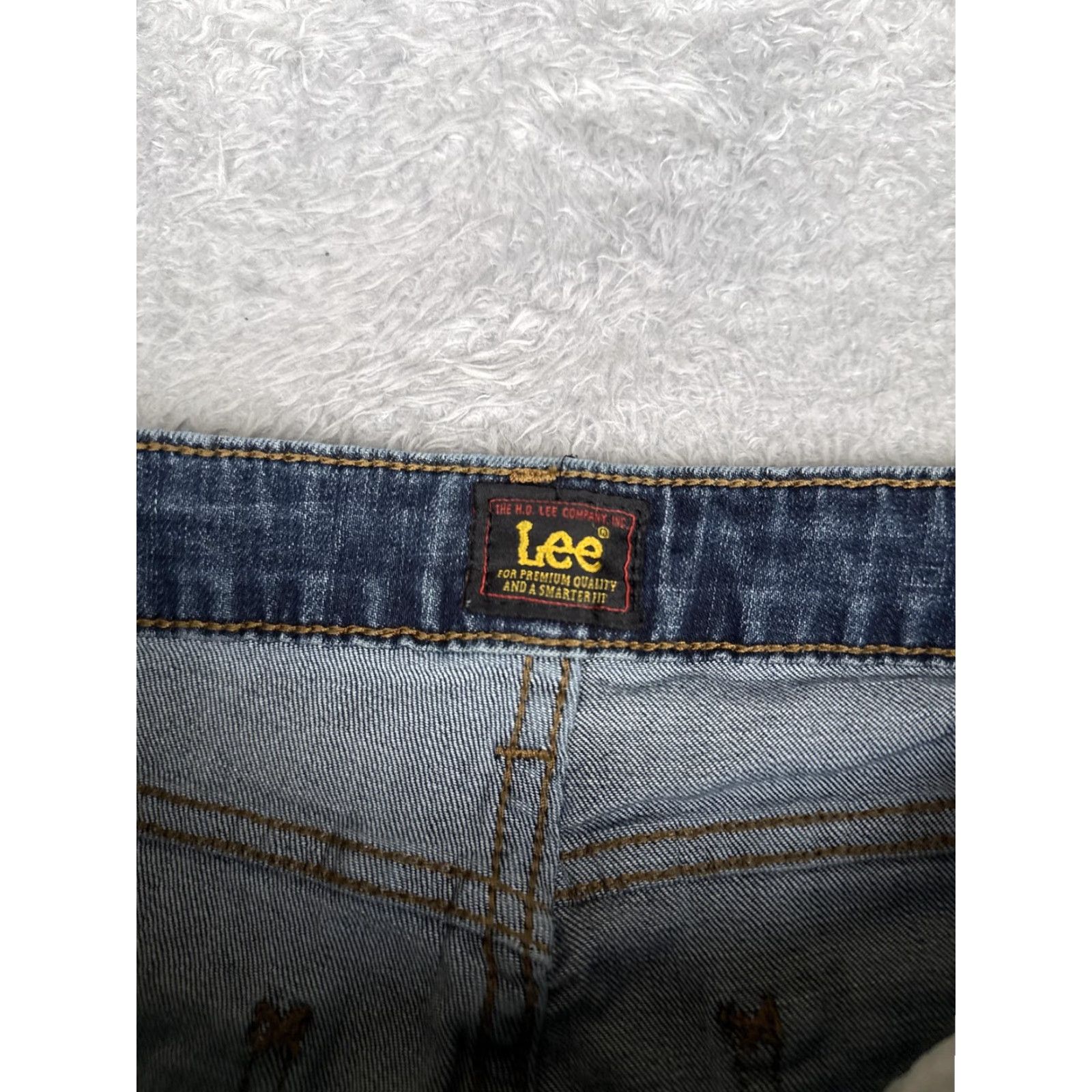 Lee Lee Jeans Womens 10M Blue Denim Stretch Straight Leg Mid Rise Casual Pants Shirt? Size 32" / US 10 / IT 46 - 6 Thumbnail