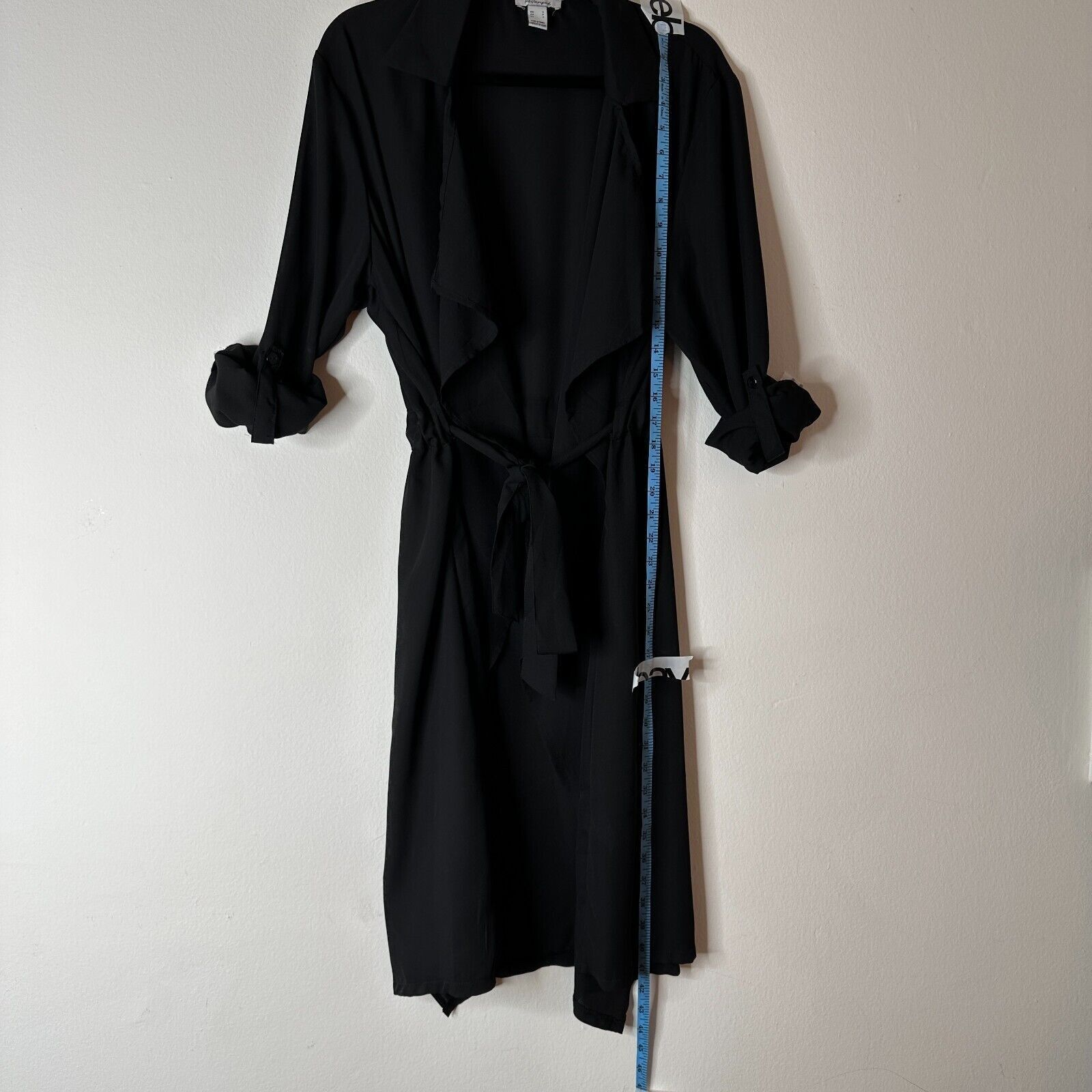 Other ReVamped Black Roll Tab Tie Waist Waterfall Neck Wrap Dress Size S / US 4 / IT 40 - 11 Thumbnail