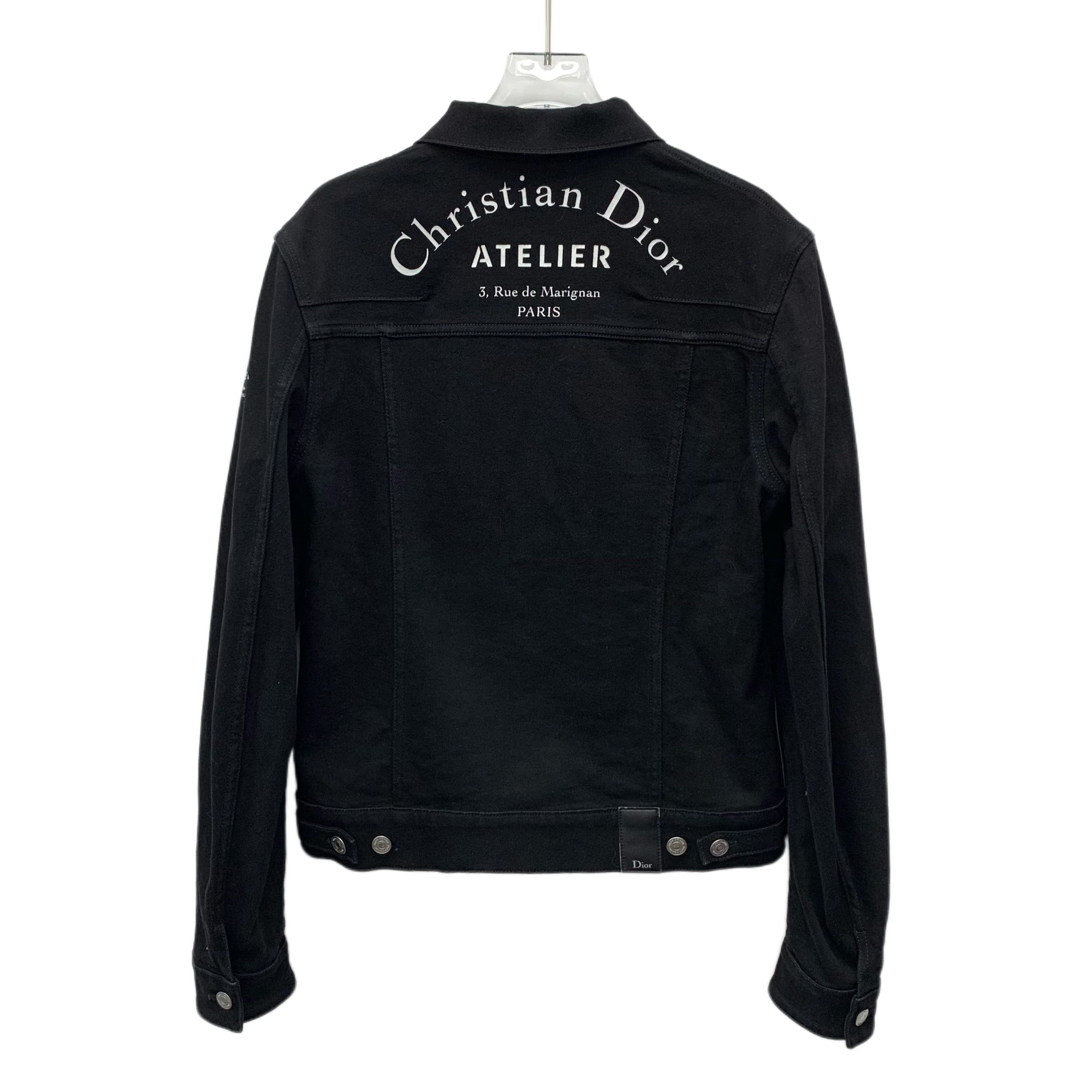 Dior Christian Dior Black Logo Print Cotton Denim Jacket (Size M) Size XL / US 12-14 / IT 48-50 - 7 Thumbnail