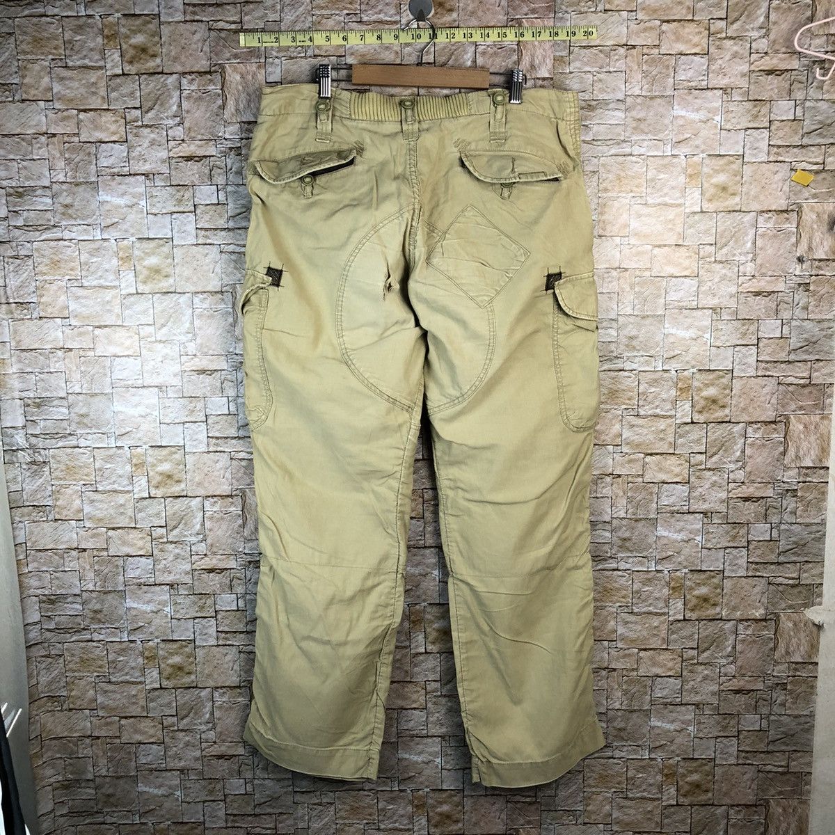 Japanese Brand Back Number Brown Cargo Multipocket Pants #A1134 Size US 35 - 16 Thumbnail