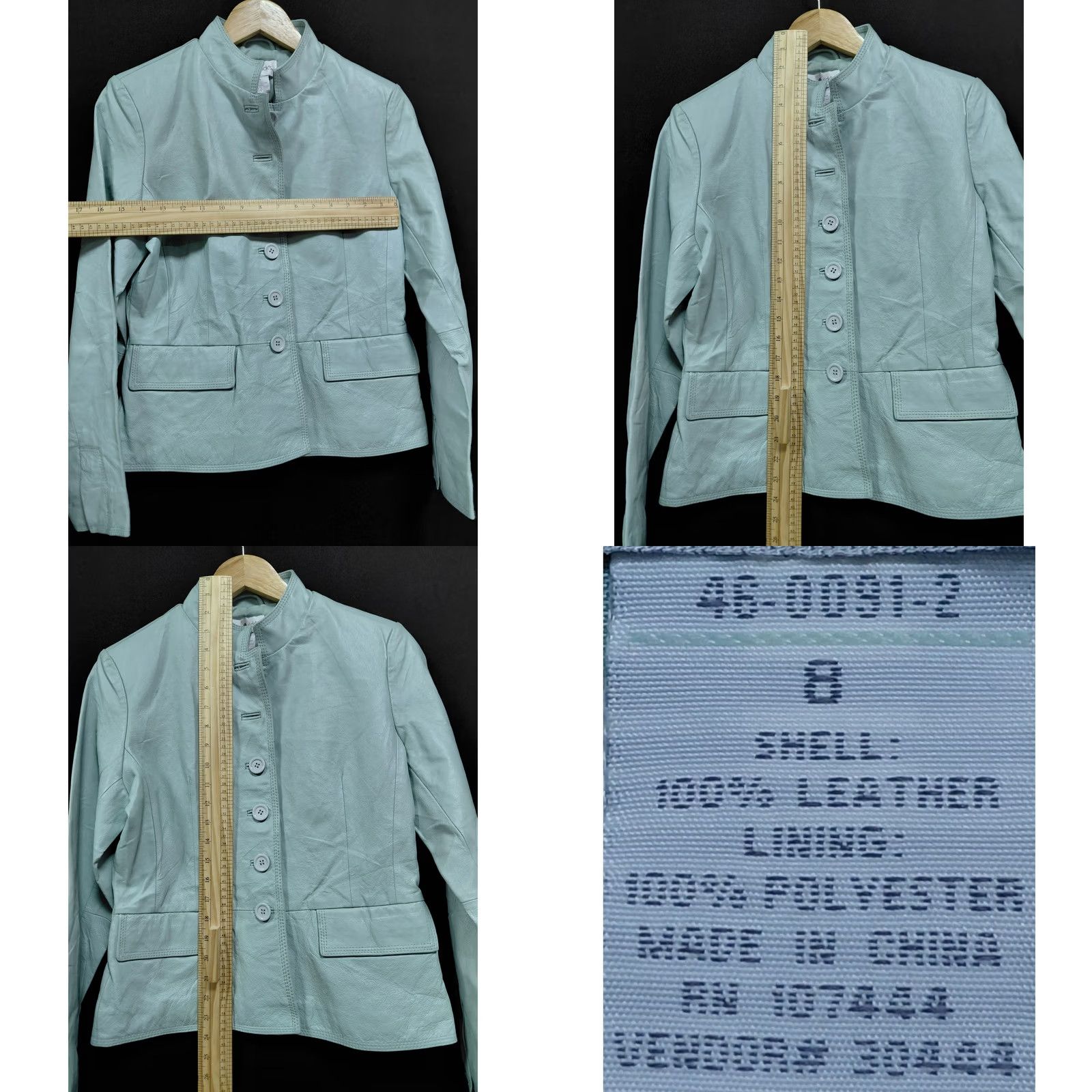 Vintage Chadwick's Leather Jacket Blue Solid Long Sleeve 100% Leather Women Size 8 Size M / US 6-8 / IT 42-44 - 8 Thumbnail