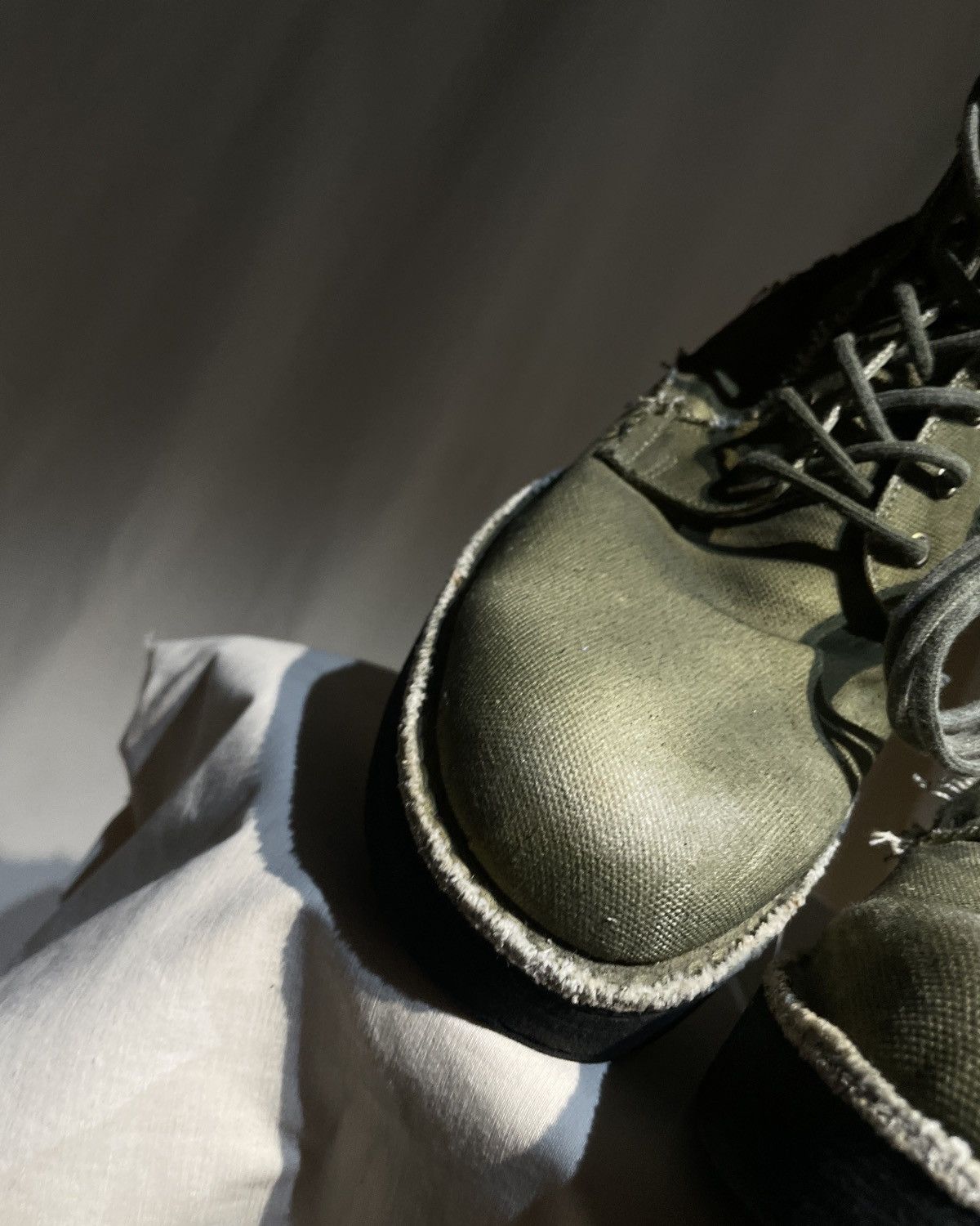 Yohji Yamamoto S/S2013 Yohji Yamamoto Pour Homme - Spray Dyed Canvas Boots Size US 10.5 / EU 43-44 - 4 Thumbnail