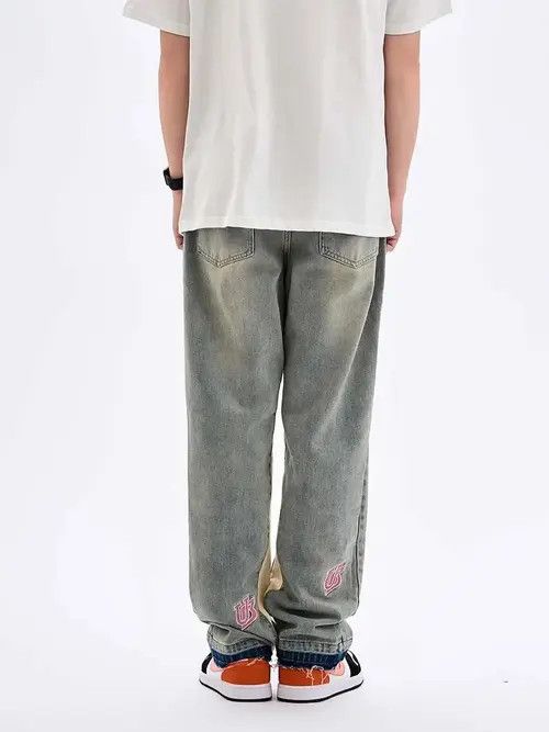 Other Washed distressed embroidered lettering jeans Size US 34 / EU 50 - 4 Thumbnail