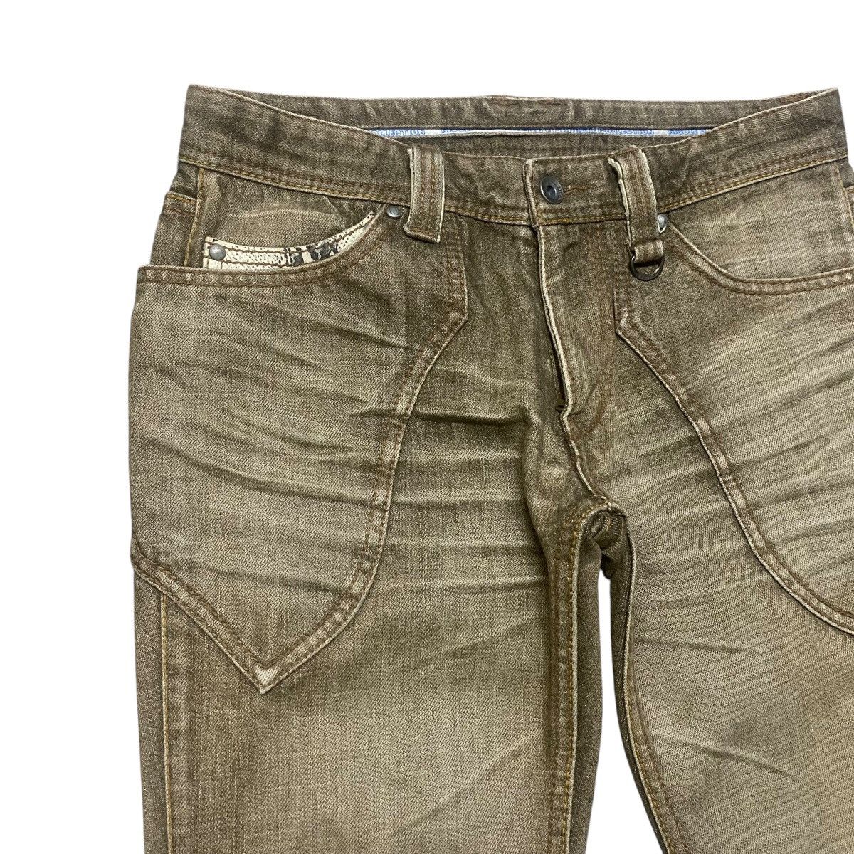 Nicole Club Nicole Club Denim Snake Skin Leather Flare Jeans Size US 29 - 4 Thumbnail