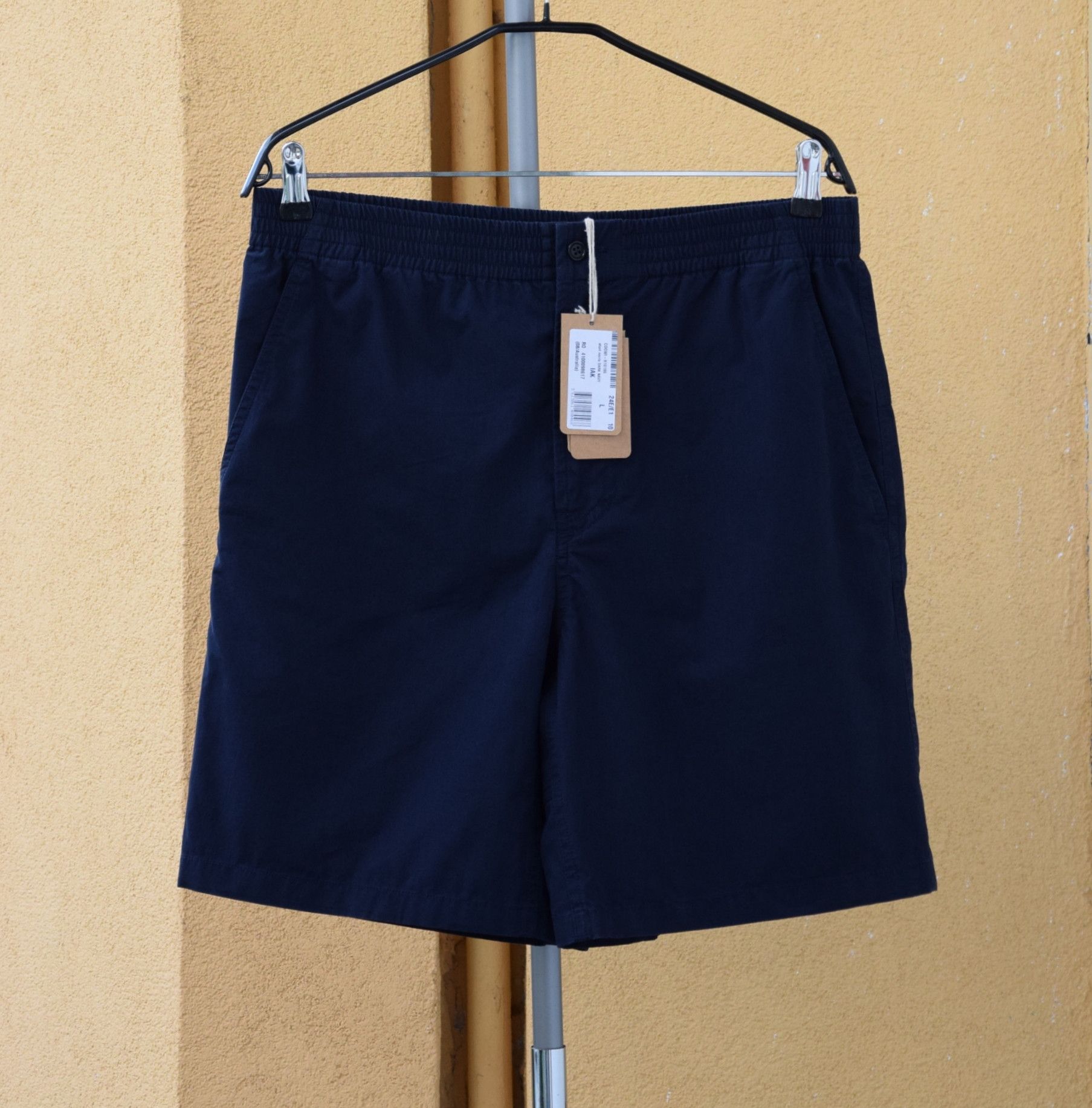 A.P.C. APC NORRIS SHORTS ELASTICATED WAIST DARK NAVY SIZE L