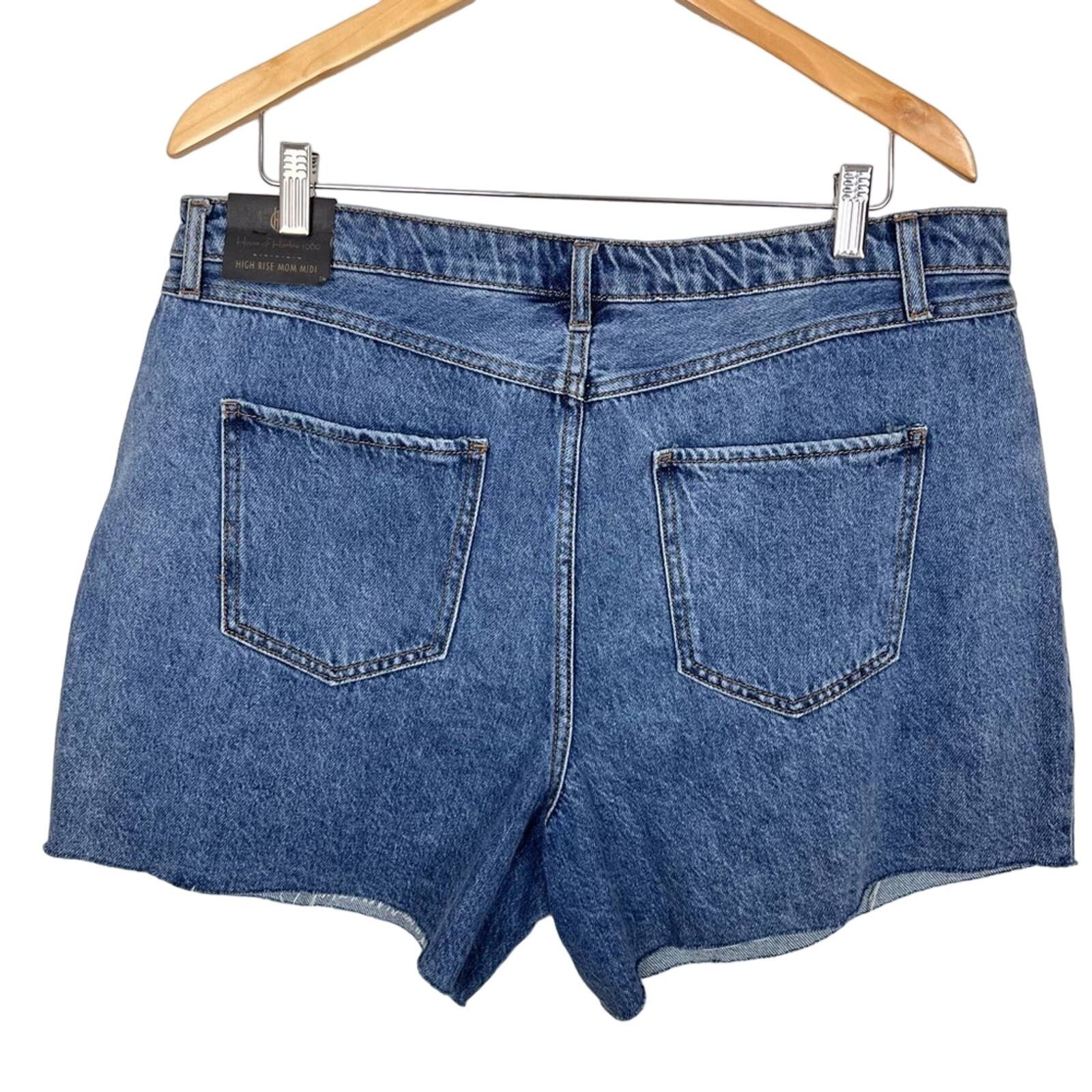 House of Harlow NWT House of Harlow High Rise Mom Denim Shorts Size 33/16 Size 38" / US 16 / IT 52 - 3 Thumbnail