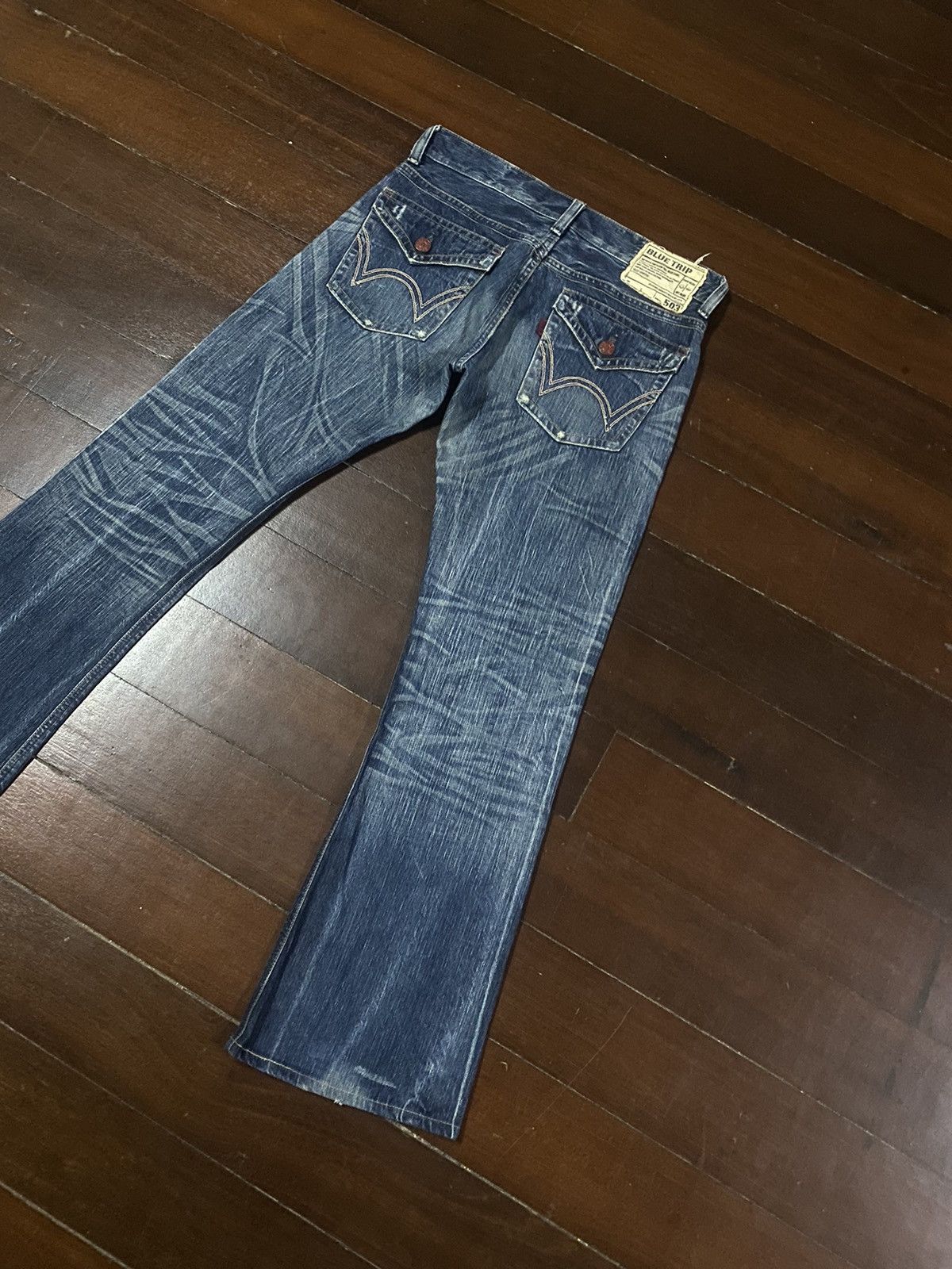 Edwin × Jean FIRE 🔥 Edwin 503 FLARE JEANS THUNDER BOOT CUT WIDE LEG Size US 36 / EU 52 - 13 Thumbnail