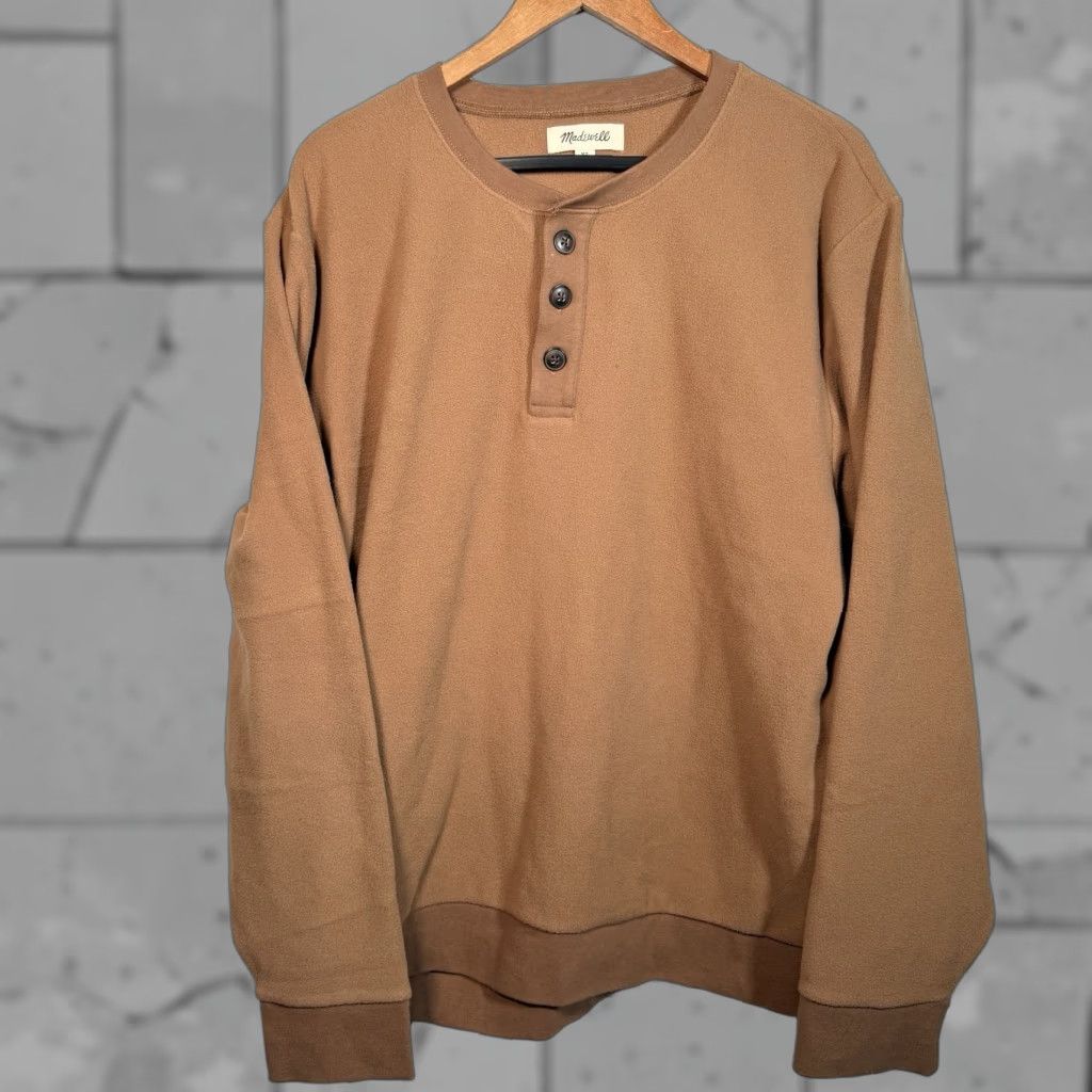 Madewell Madewell Brown Fleece Button-Up Pullover 100% Polyester XL Mens Size Brown Fleece Half Button Down Shirt Size US XL / EU 56 / 4 - 1 Thumbnail