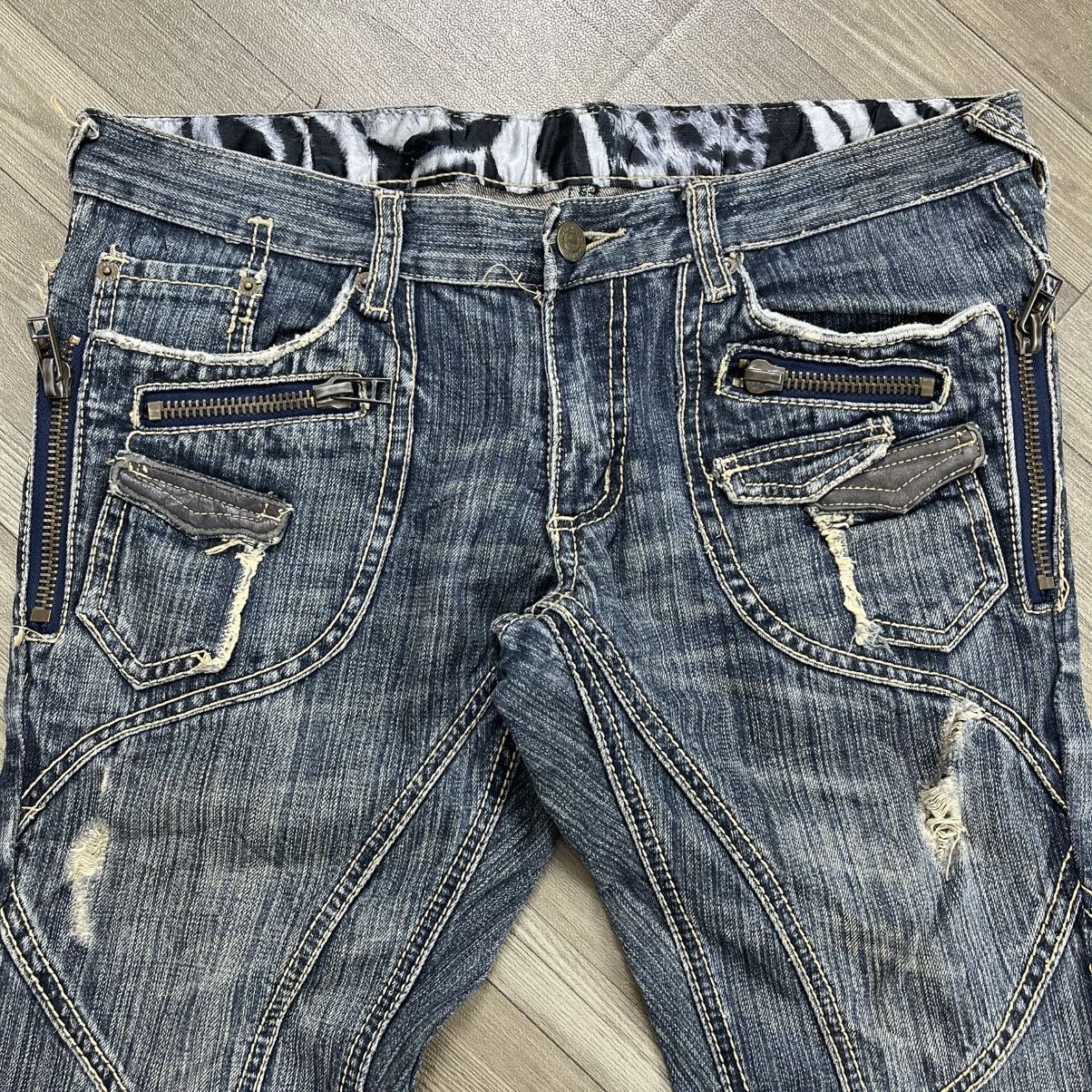 Tornado Mart 2000s Tornado Mart Distressed Flared Jeans Lgb Bondage Style Size US 34 / EU 50 - 3 Thumbnail