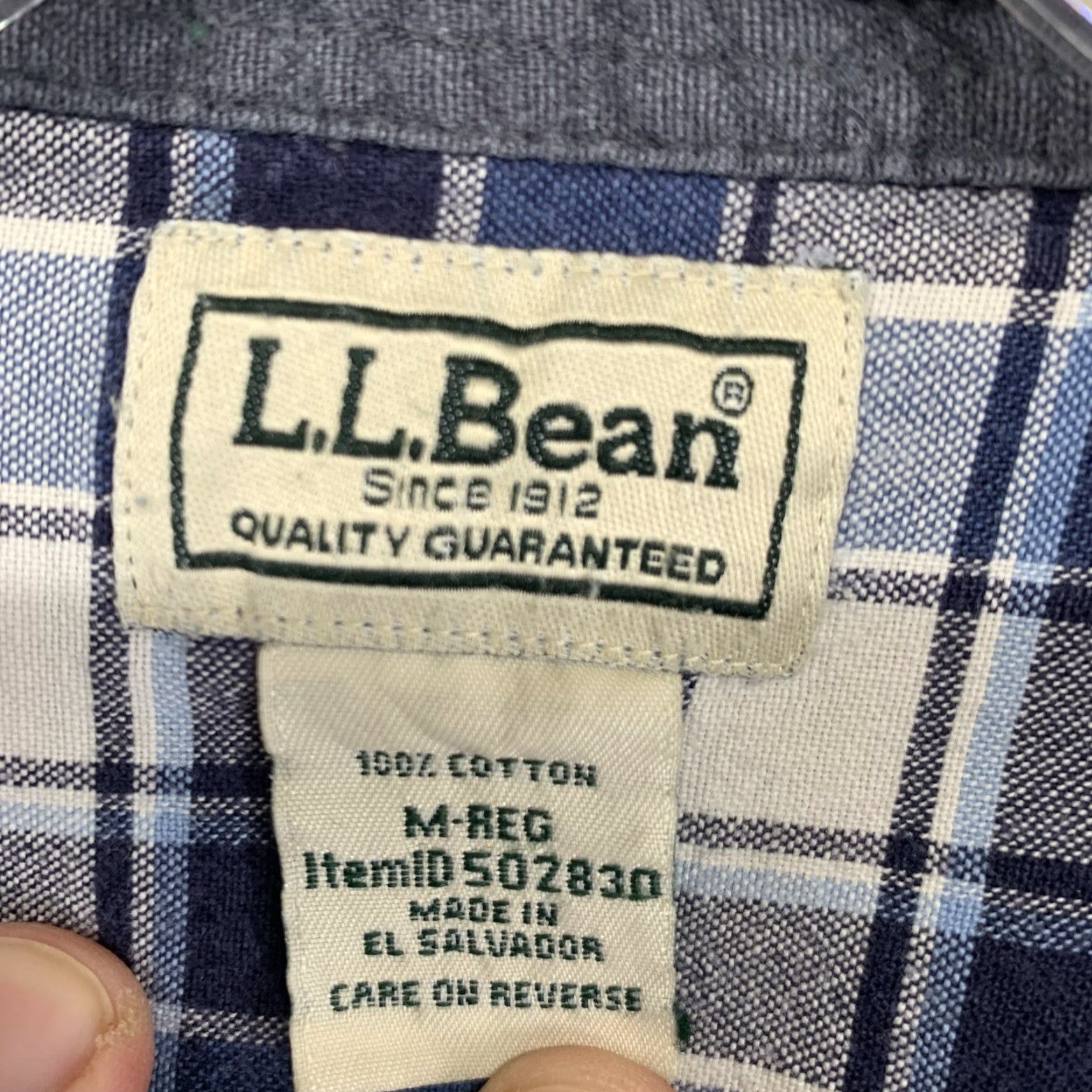 Vintage VINTAGE LL Bean Men's Shirt Medium Blue Plaid Button-Up Casual Winter Fall Slim Fit Size US M / EU 48-50 / 2 - 4 Thumbnail