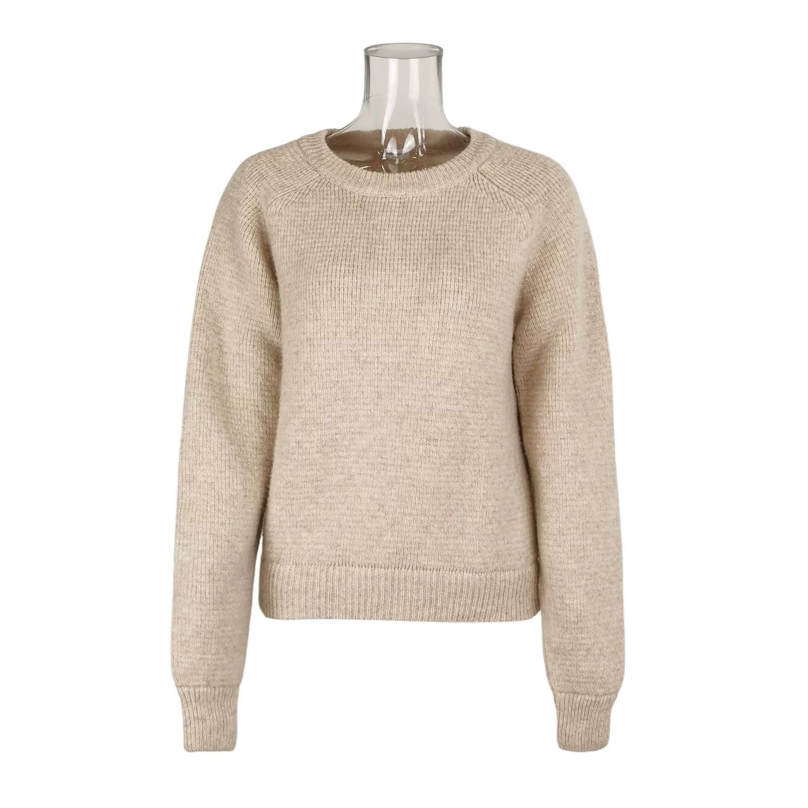 Saint Laurent Paris Saint Laurent Beige Ribbed Crew Neck Sweater Size US L / EU 52-54 / 3 - 1 Thumbnail