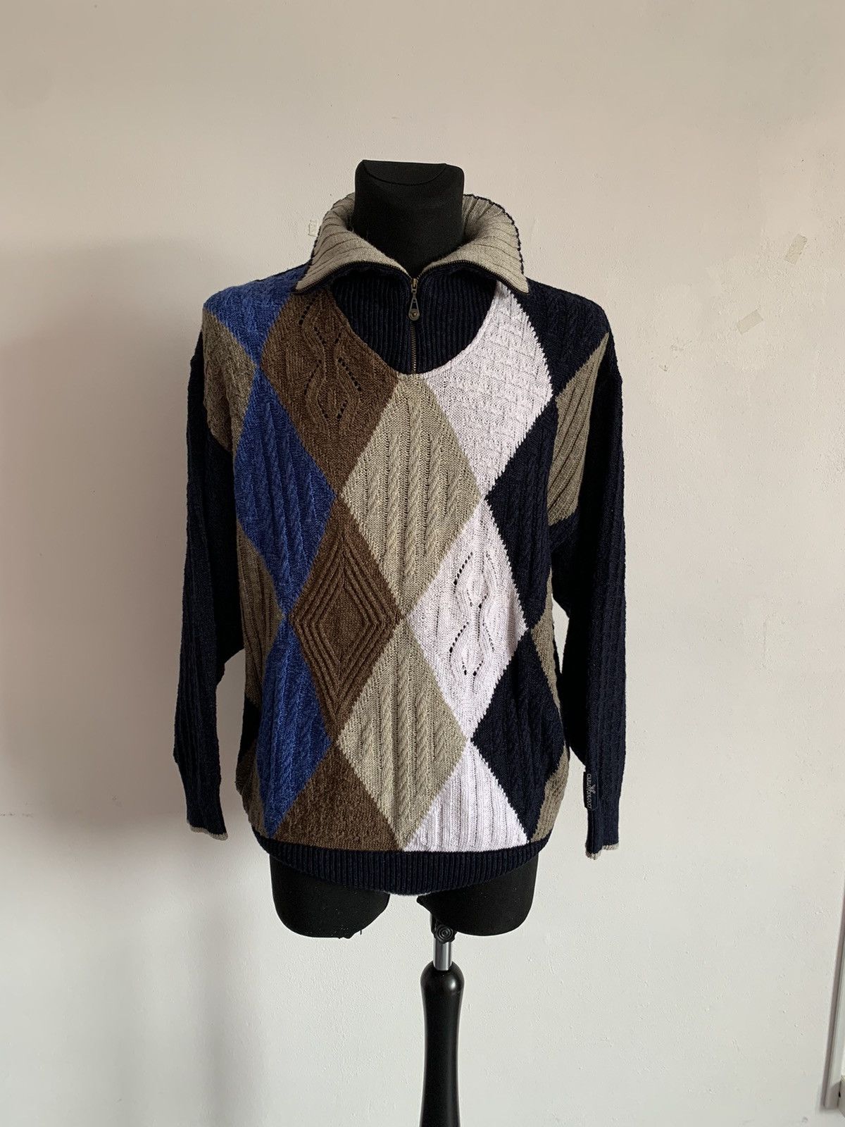Carlo Colucci × Vintage Carlo Colucci 1/4 Zip Knit Sweater 54 size Men’s Size US L / EU 52-54 / 3 - 1 Thumbnail