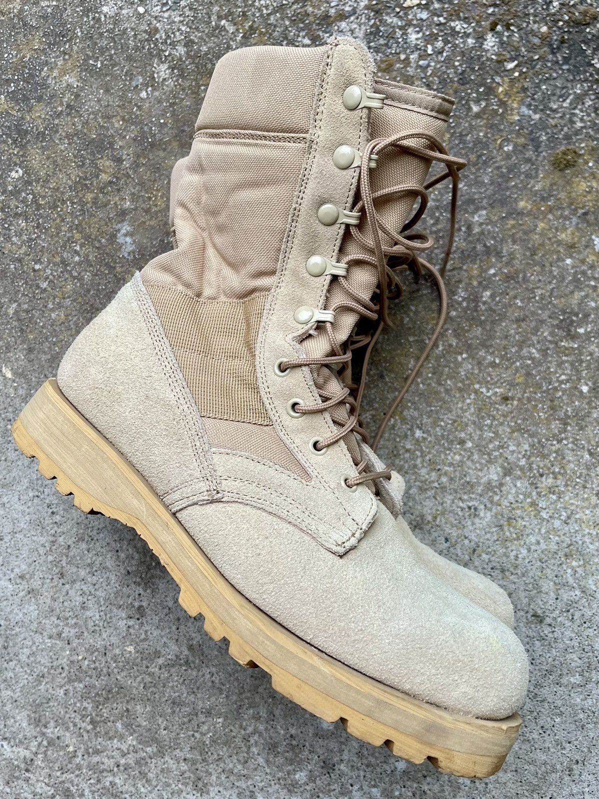 Vintage Suede canvas lug sole combat boots 9r balenci strike style Size US 9.5 / EU 42-43 - 3 Thumbnail