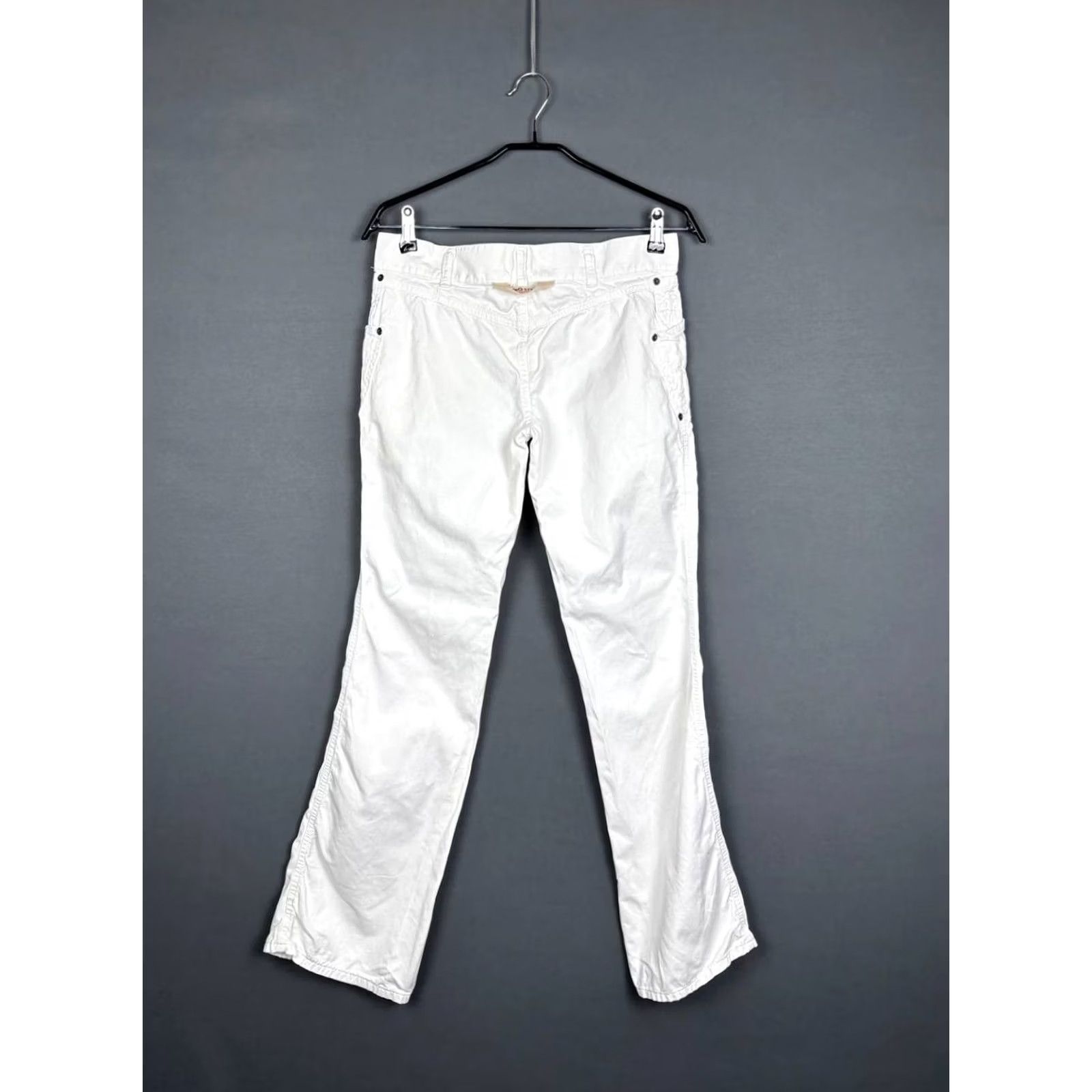 Dolce & Gabbana Dolce&Gabbana Jeans Woman White Cotton Denim Bootcut 29 Medium Rise 33in Inseam 5-Pocket Logo Button Vintage No Mens Womens Girls Size 29" - 2 Thumbnail