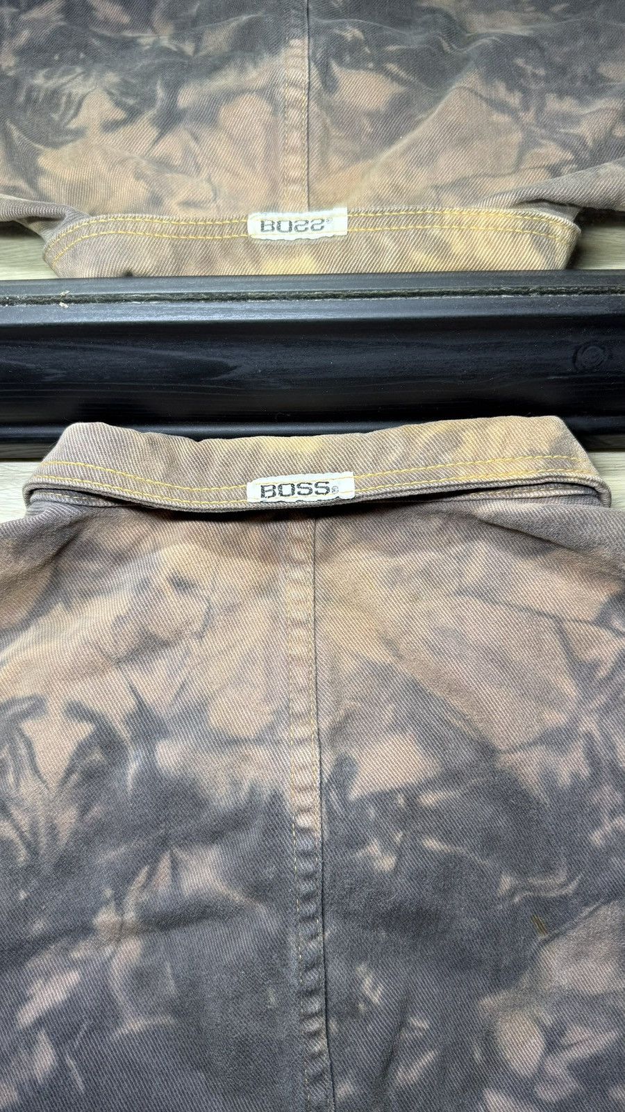 Hugo Boss Vintage 1990s BOSS Brown & Black Acid Wash Tie Dye Denim Size US XL / EU 56 / 4 - 3 Thumbnail