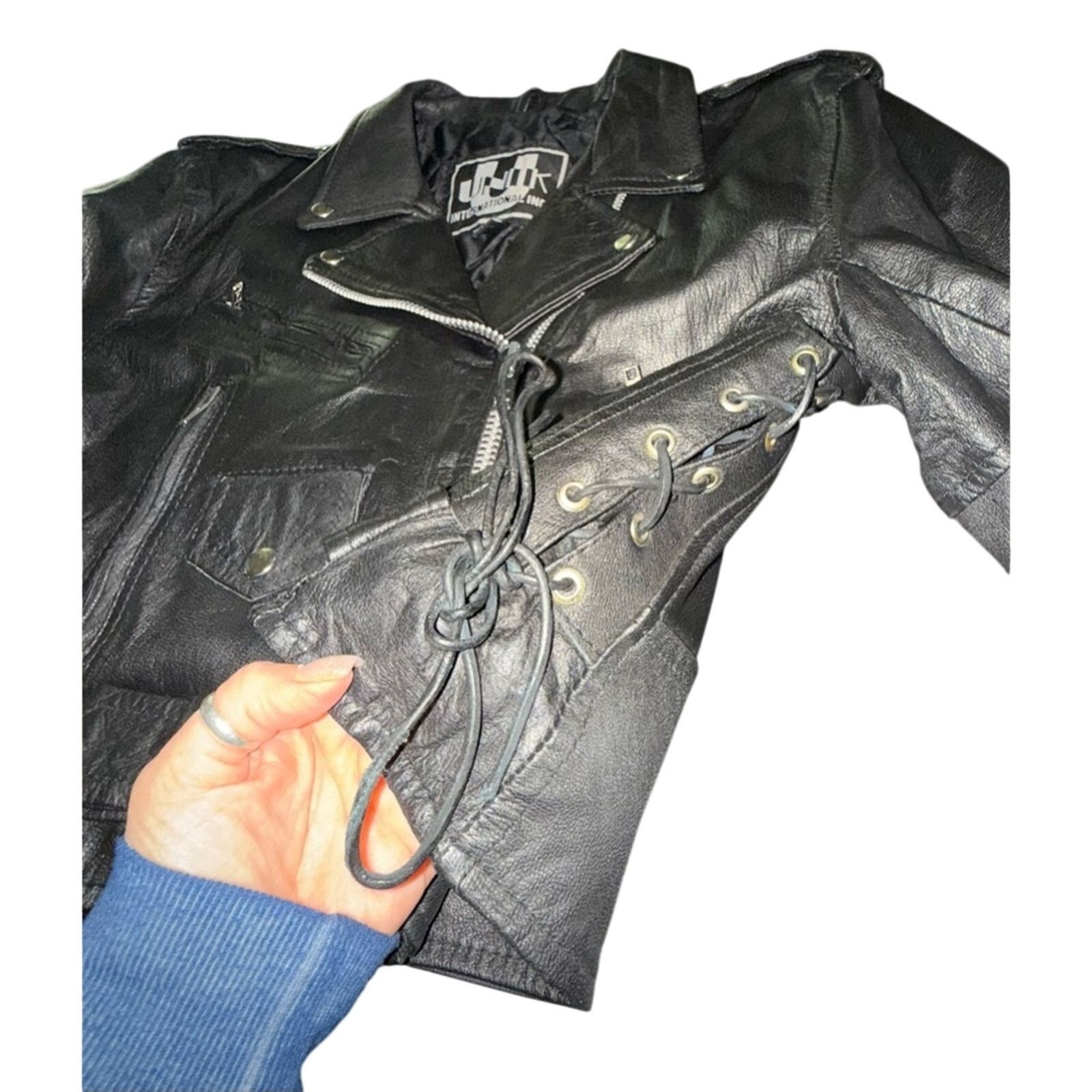Vintage UNIC INTERNATIONAL BLACK THICK QUALITY BIKER MOTORCYCLE XL Size XL / US 12-14 / IT 48-50 - 4 Thumbnail