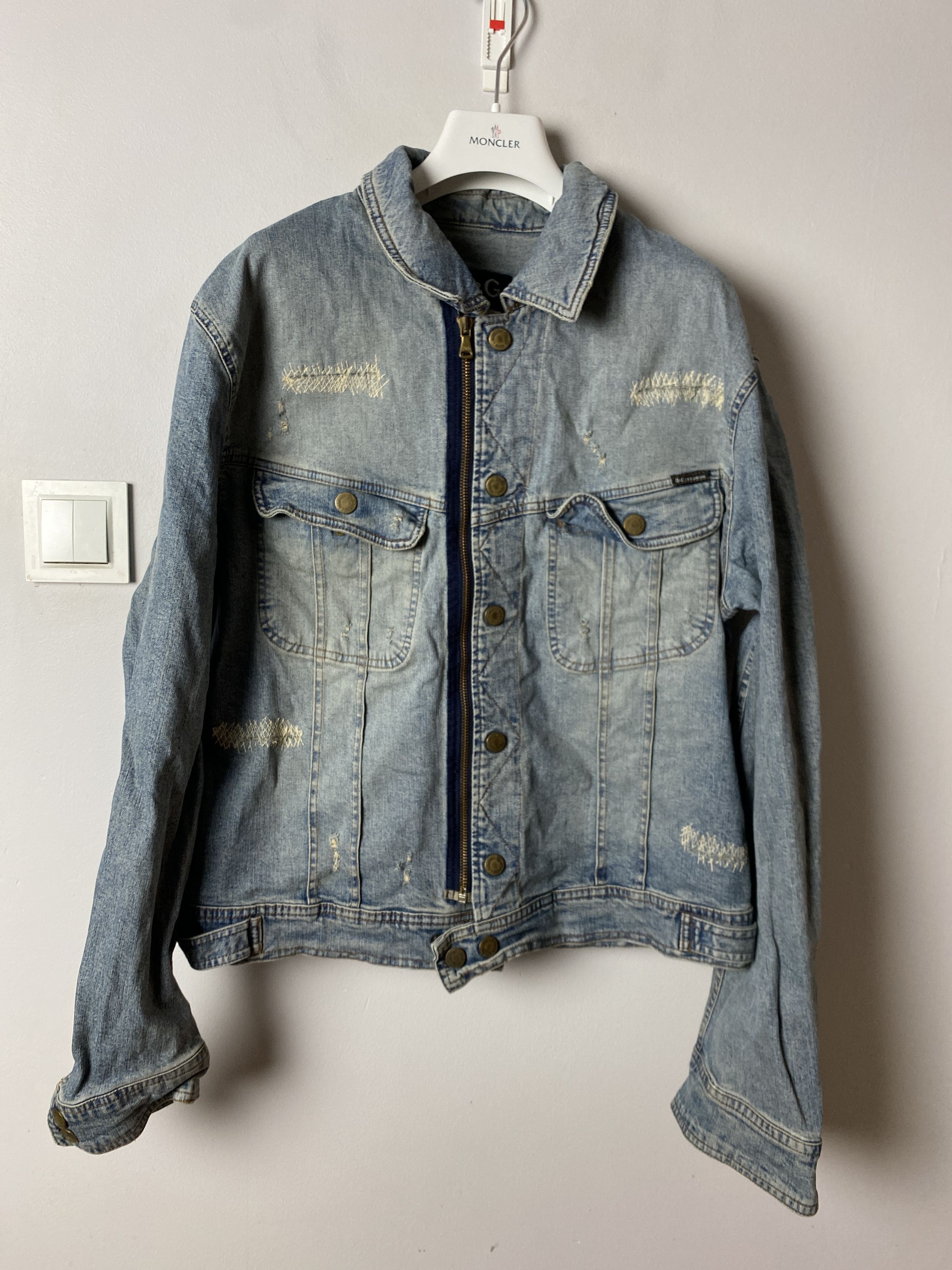 image of Avant Garde x Dolce Gabbana D&g Distressed Vintage Denim Jacket, Men's (Size 2XL)