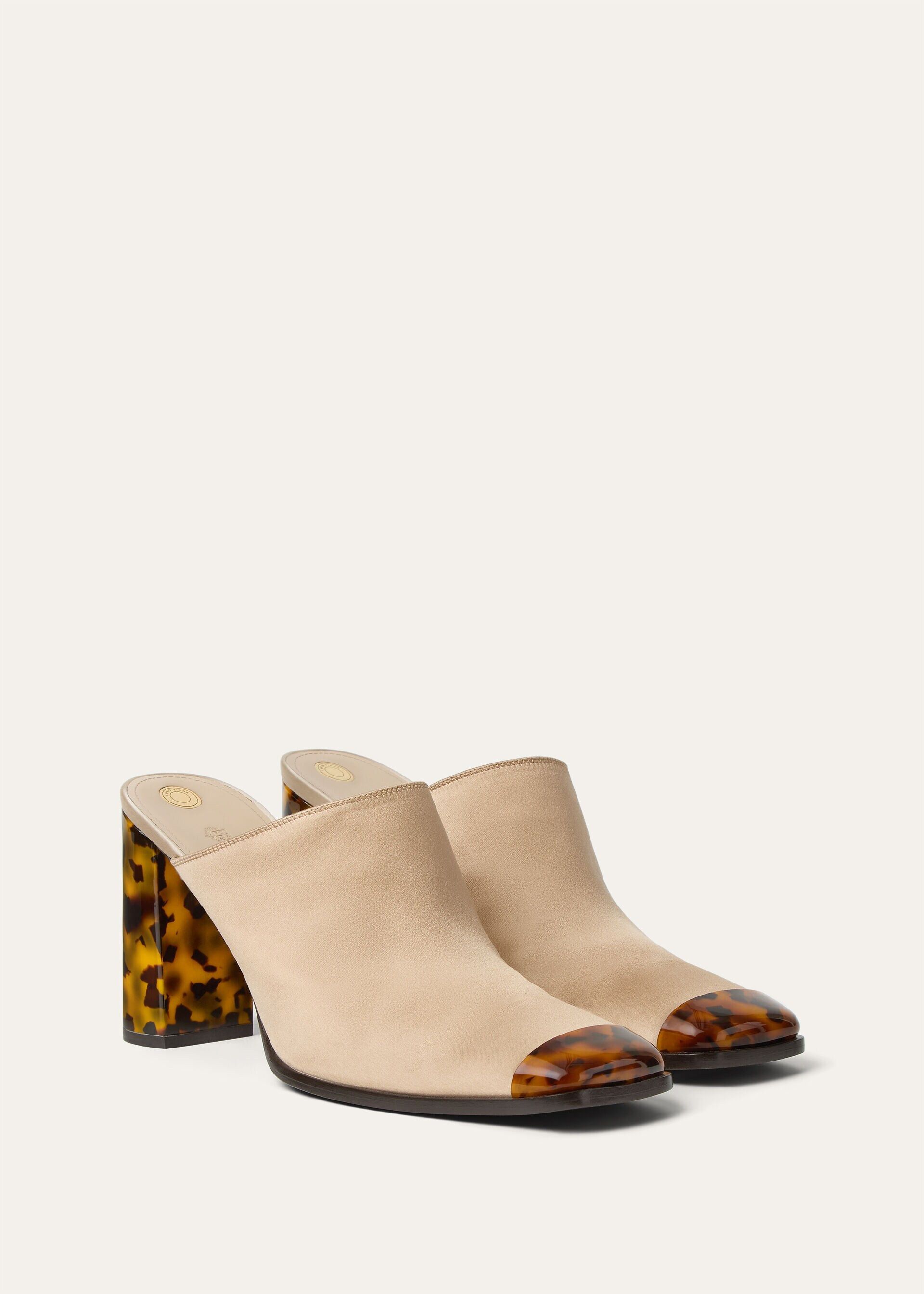 Loro Piana os11x0326 FAR1163 Alba Heeled Mules in Vanilla Gleam Size US 7 / IT 37 - 3 Thumbnail