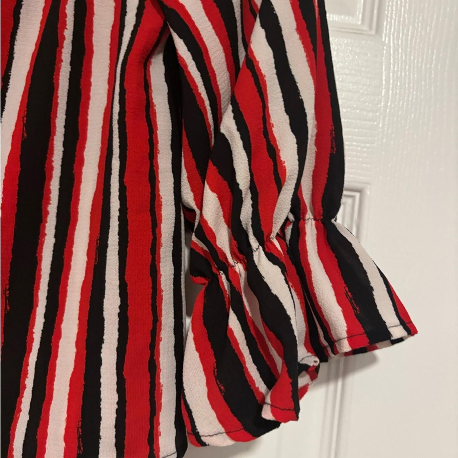 Other Striped Red and Black Blouse Size XL / US 12-14 / IT 48-50 - 2 Thumbnail
