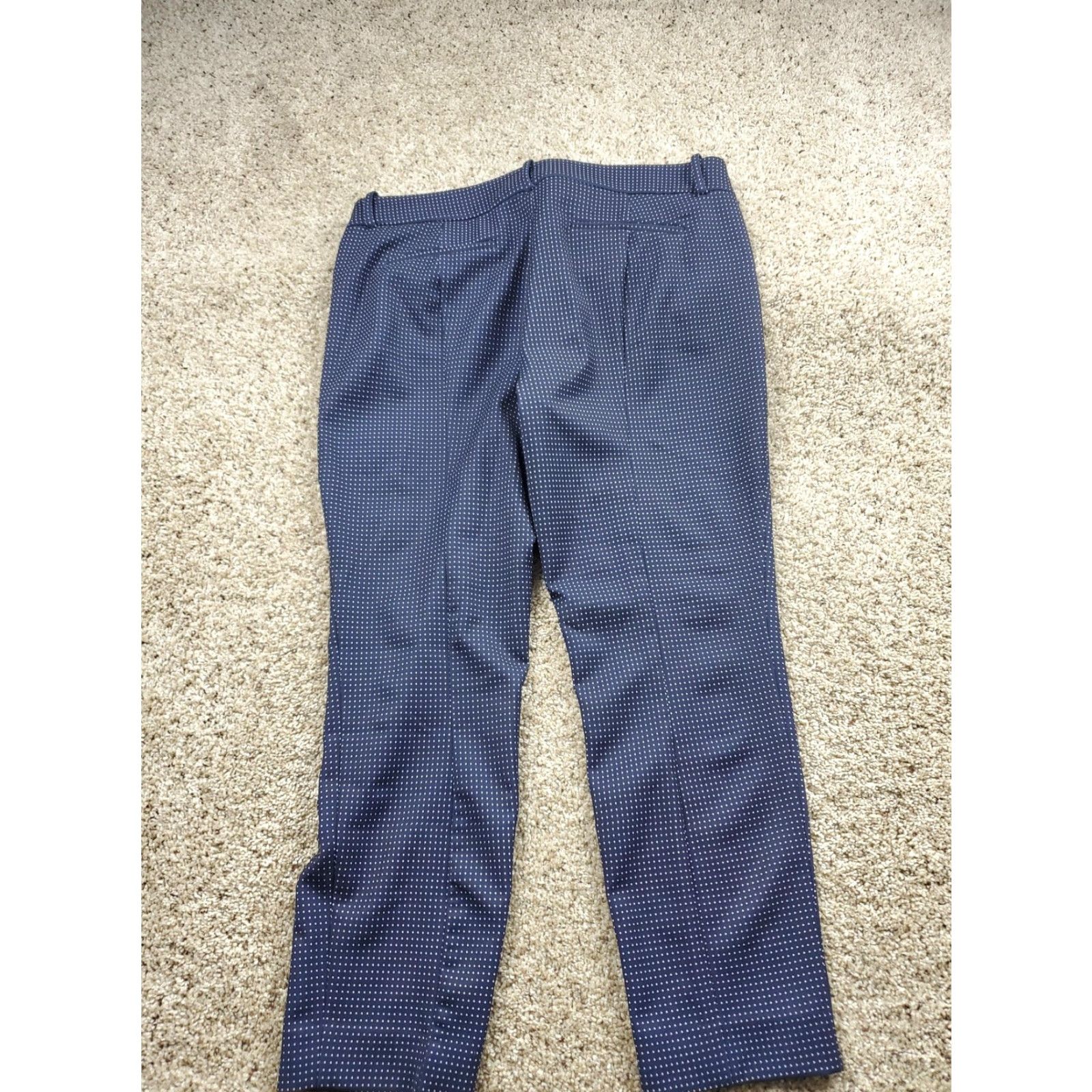 J.Crew J.Crew Mercantile Pants Womens 14 Navy Blue Polka Dot Stretch Slim Fit Pants Size 36" / US 14 / IT 50 - 6 Thumbnail