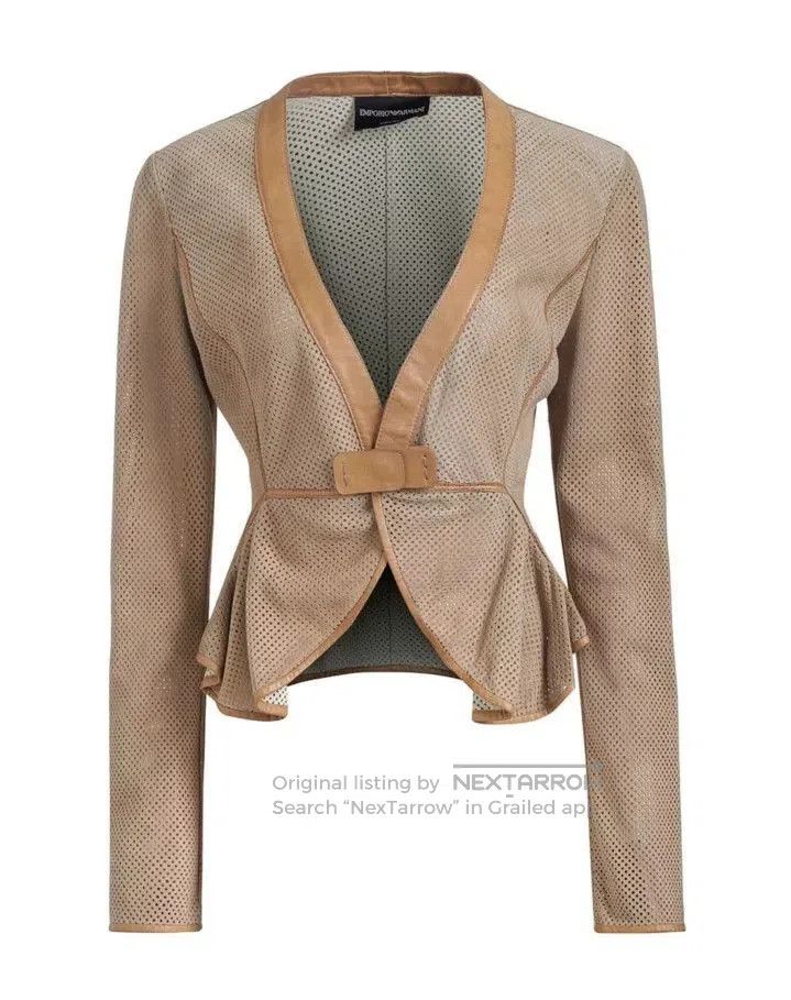 Emporio Armani Women's Perforated Leather Jacket.