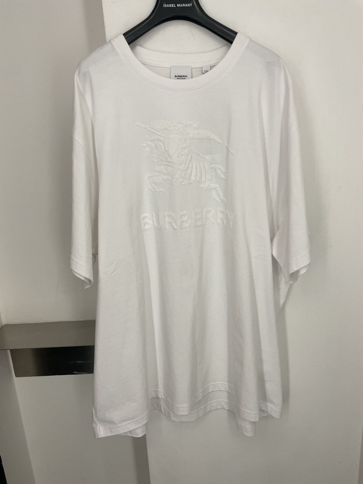 image of Burberry Cotton T-Shirt in White, Men's (Size 2XL)