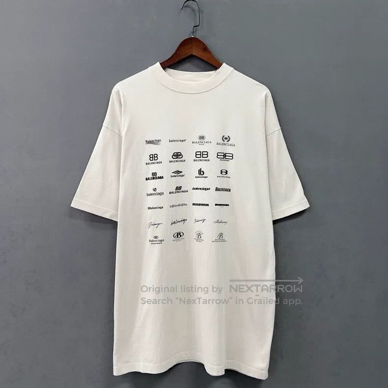 Balenciaga Balenciaga White Multi-Element Printed Logo Short Sleeve Size US L / EU 52-54 / 3 - 1 Thumbnail