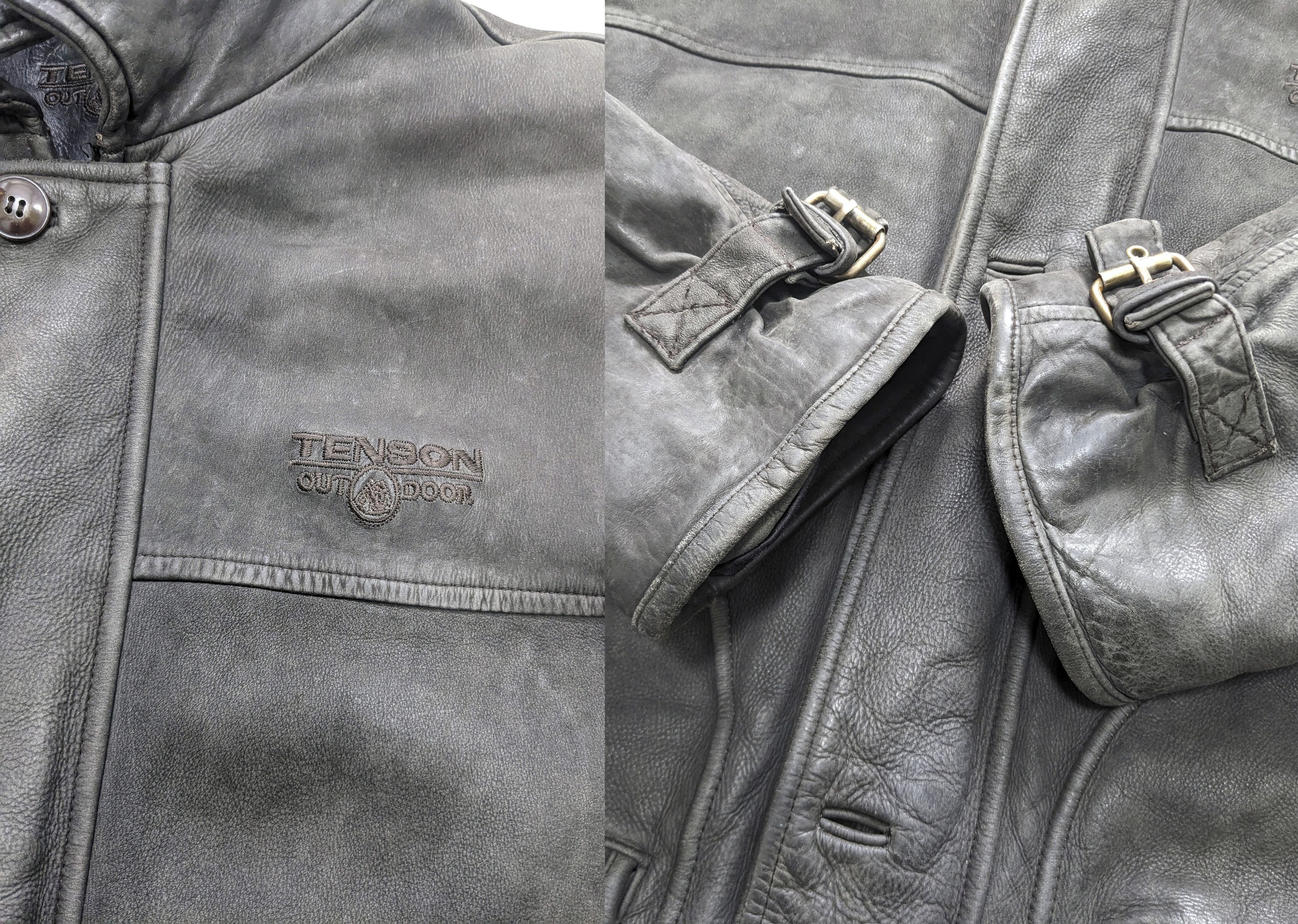 Japanese Brand Vtg Distressed Leather Jacket Japanese Tenson Issey Miyake Size US XL / EU 56 / 4 - 7 Thumbnail