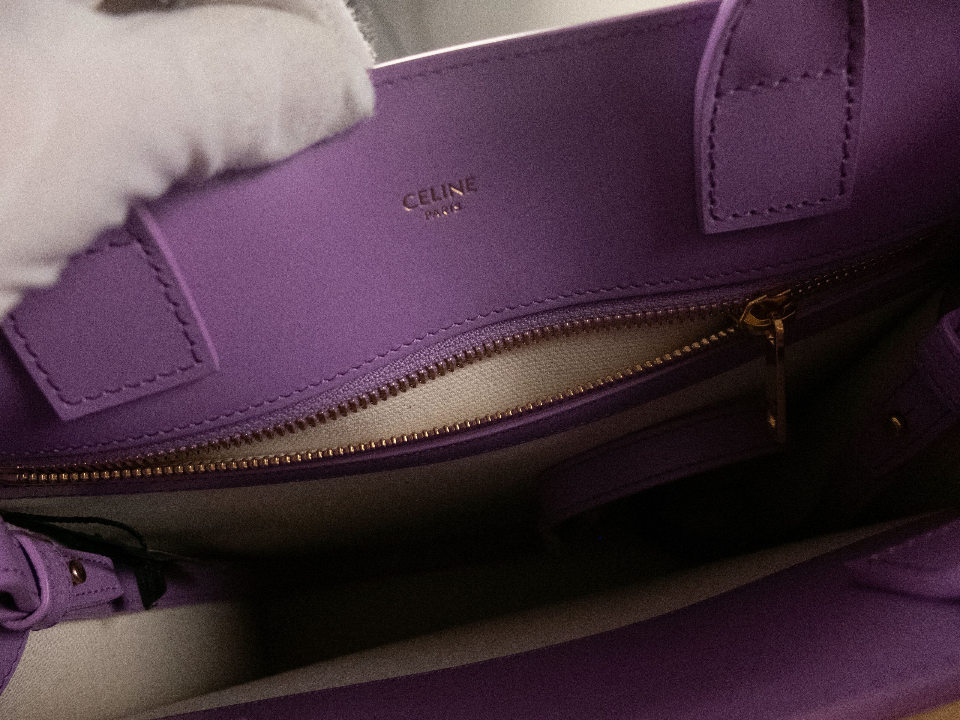 Celine CELINE Small Vertical mauve purple canvas leather tote bag q Size ONE SIZE - 6 Thumbnail