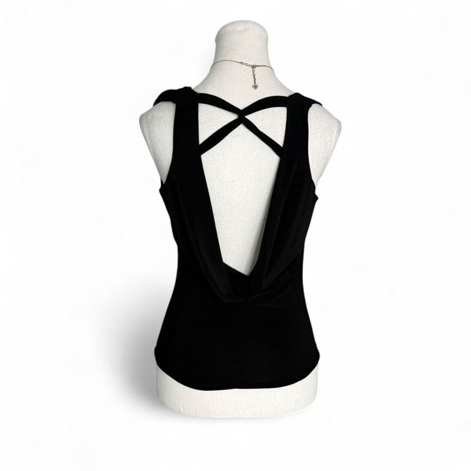 Other Black cowl neck top open back & Mcbling ring shoulder size m Size M / US 6-8 / IT 42-44 - 3 Thumbnail