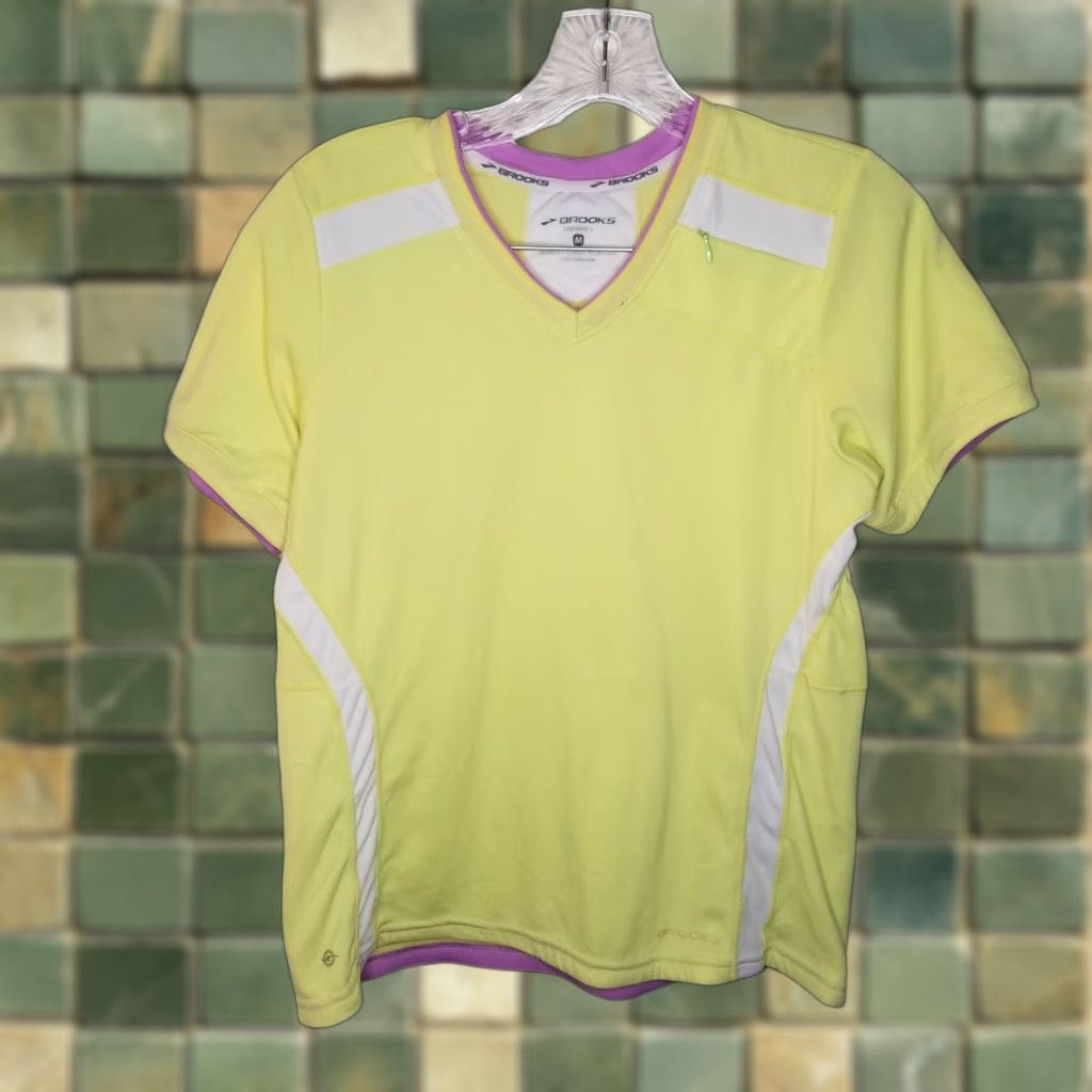 Brooks BROOKS Women's Yellow Activewear T-Shirt Short Sleeve Size M Size M / US 6-8 / IT 42-44 - 1 Thumbnail
