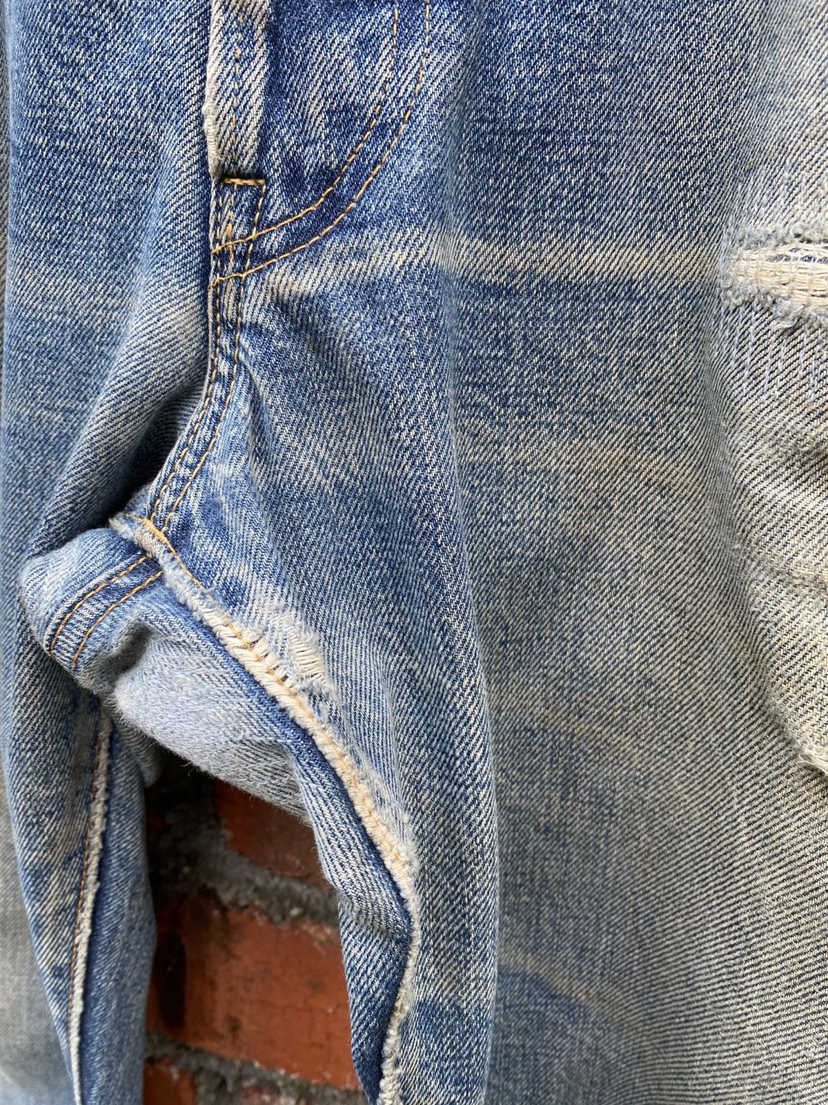 Denime W36x32 sewing chop redline denime distressed repaired denime Size US 36 / EU 52 - 6 Thumbnail