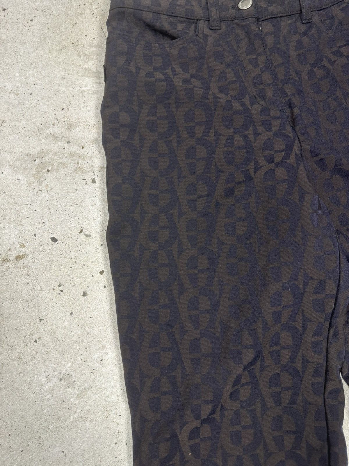 Aigner Vintage 90s Aigner Monogram Nylon Bootcut Flare Pants Size 30" / US 8 / IT 44 - 8 Thumbnail