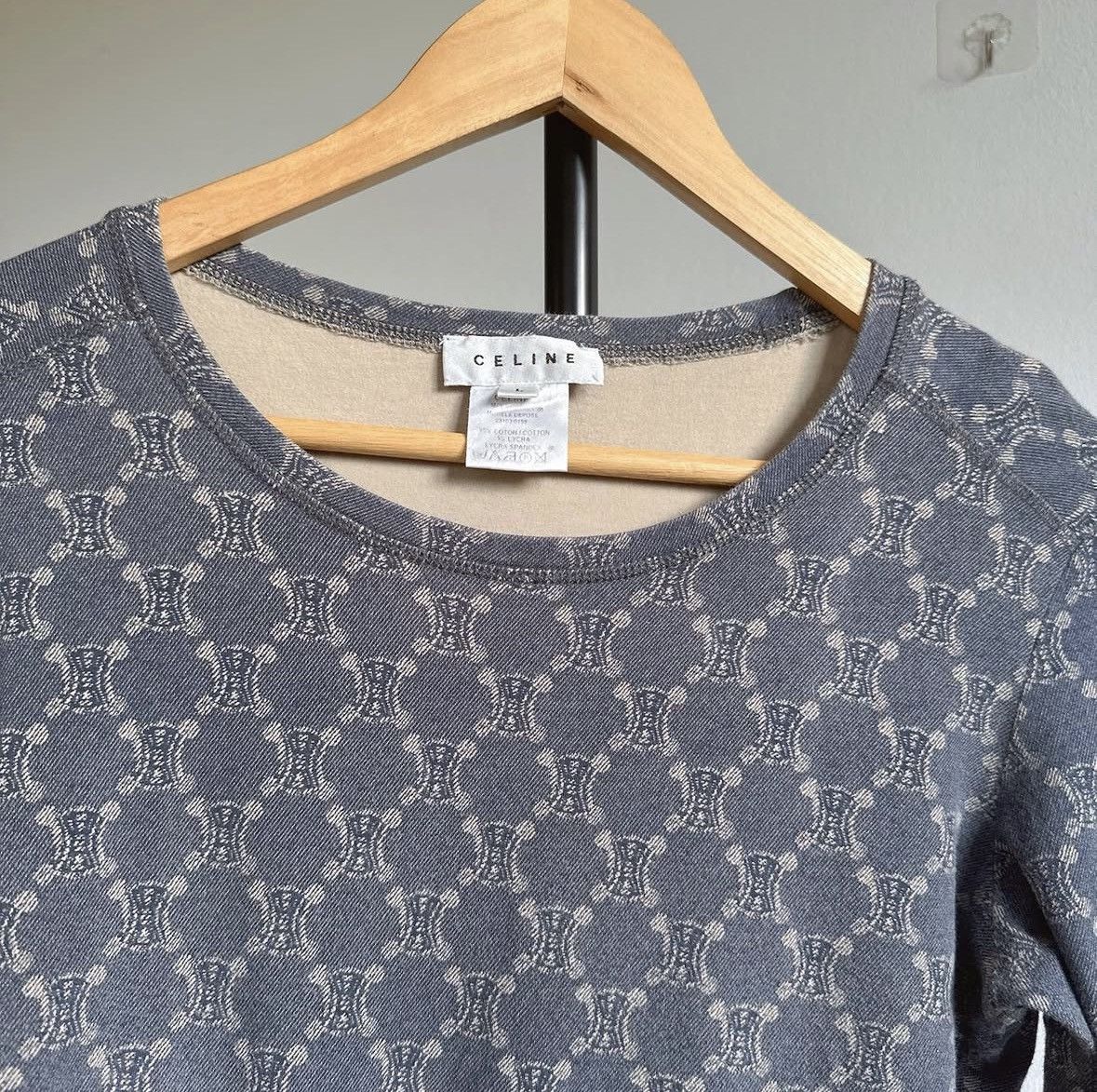 Celine Vintage Celine Monogram Long Sleeve Top Size L / US 10 / IT 46 - 3 Thumbnail