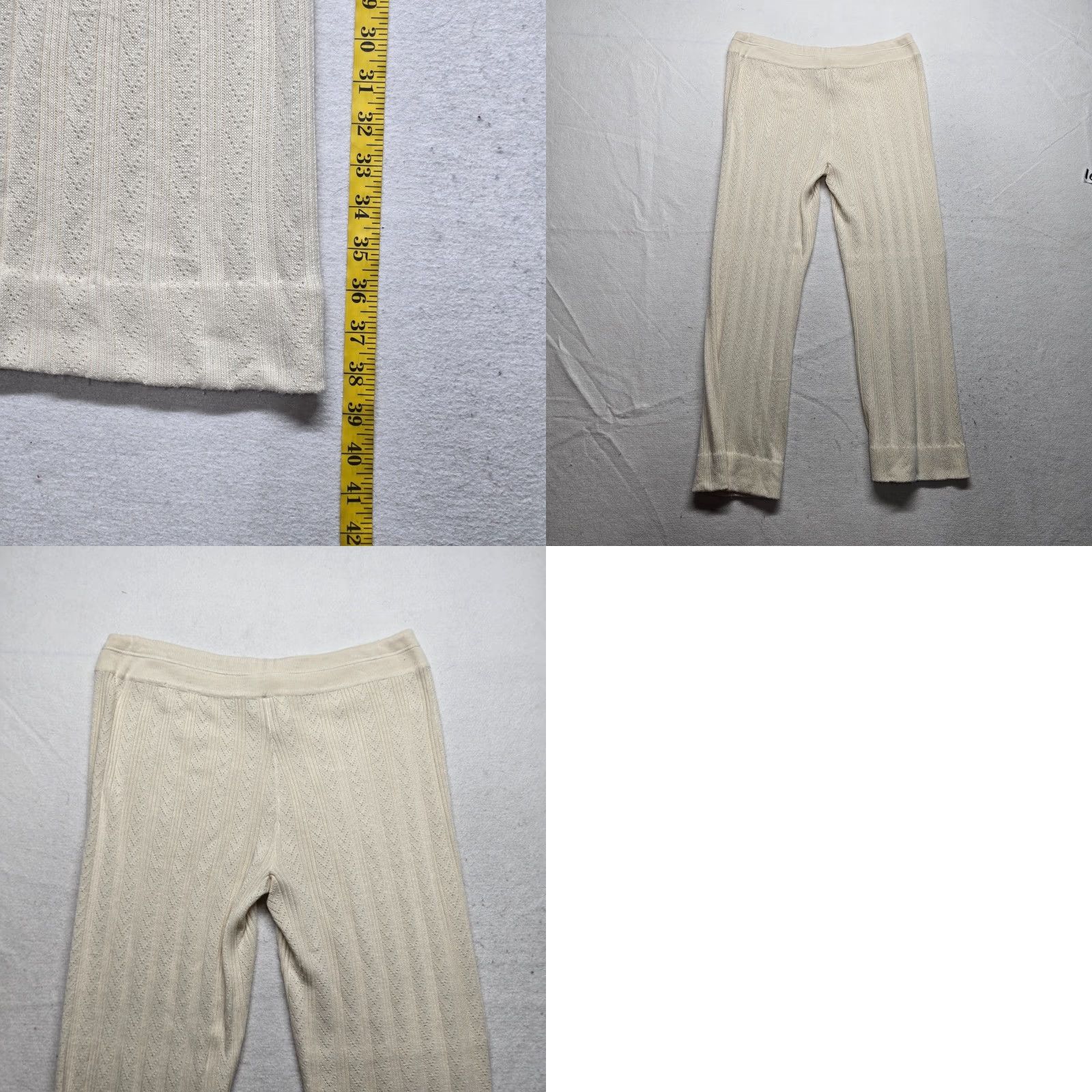Old Navy Old Navy Women's Pants Jogger L Ivory Knit Cotton Waffle Flat Front Elastic Waist Casual NYC-? Size 36" / US 14 / IT 50 - 8 Thumbnail