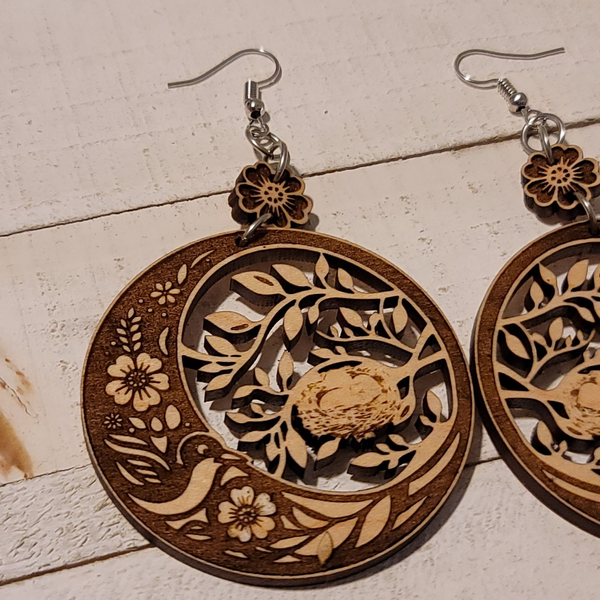 Handmade Handmade Nest Maple Wood Dangle Earrings Size ONE SIZE - 5 Thumbnail