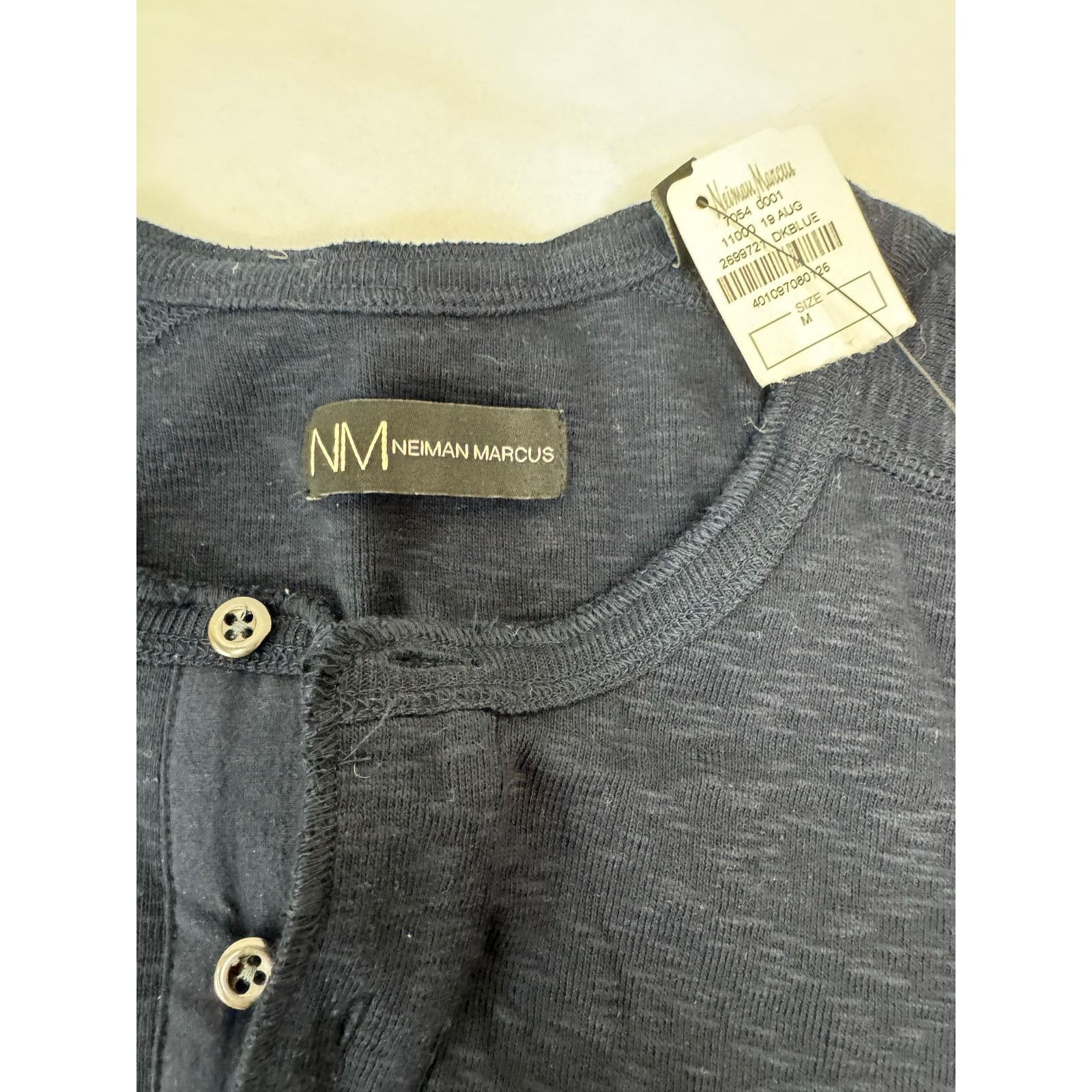 Neiman Marcus NWT Neiman Marcus Knit Henley Navy Blue - Men's Medium Size US M / EU 48-50 / 2 - 8 Thumbnail