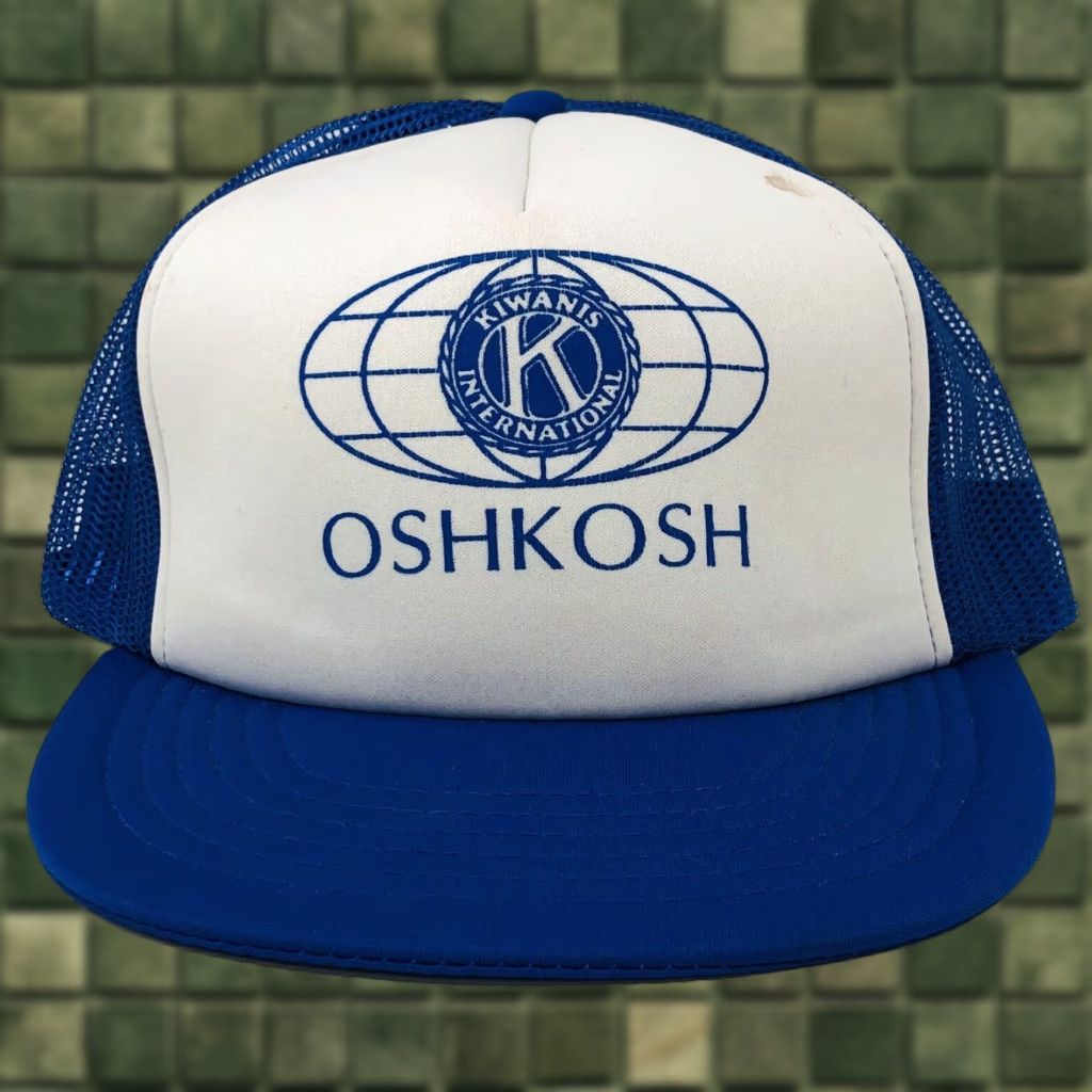 Vintage VINTAGE Kiwanis International Oshkosh Wisconsin Snapback Trucker Hat Cap Blue Size ONE SIZE - 1 Thumbnail