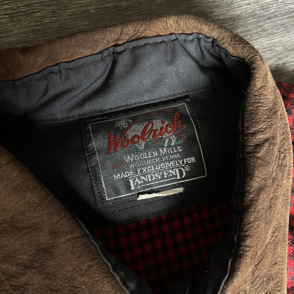 Woolrich Woolen Mills Vintage 1990s Woolrich Land’s End Leather Collar Check Shirt Size US XL / EU 56 / 4 - 6 Thumbnail