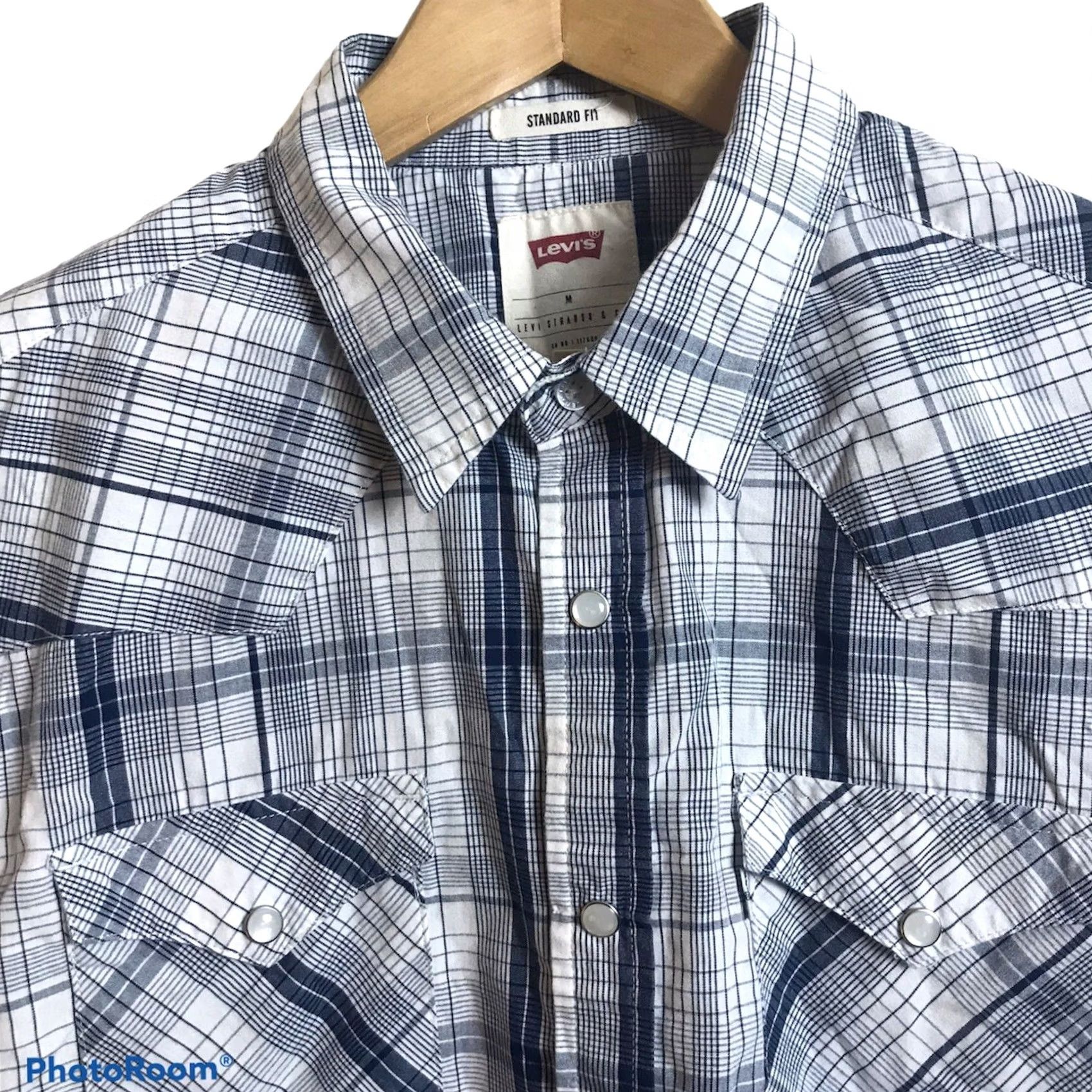 Levi's Levi’s Shirt Mens Sz Medium Short Sleeve Western Plaid Pearl Snap Levi Strauss Size US M / EU 48-50 / 2 - 3 Thumbnail
