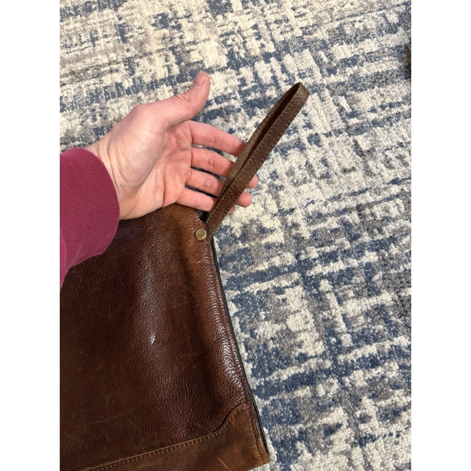 Vintage VINTAGE Renwick Briefcase Leather Bag Medium Brown Canada Mens Oxhide Slim Underarm Writing Case 15.5 x 11 Outer Pockets Size ONE SIZE - 4 Thumbnail