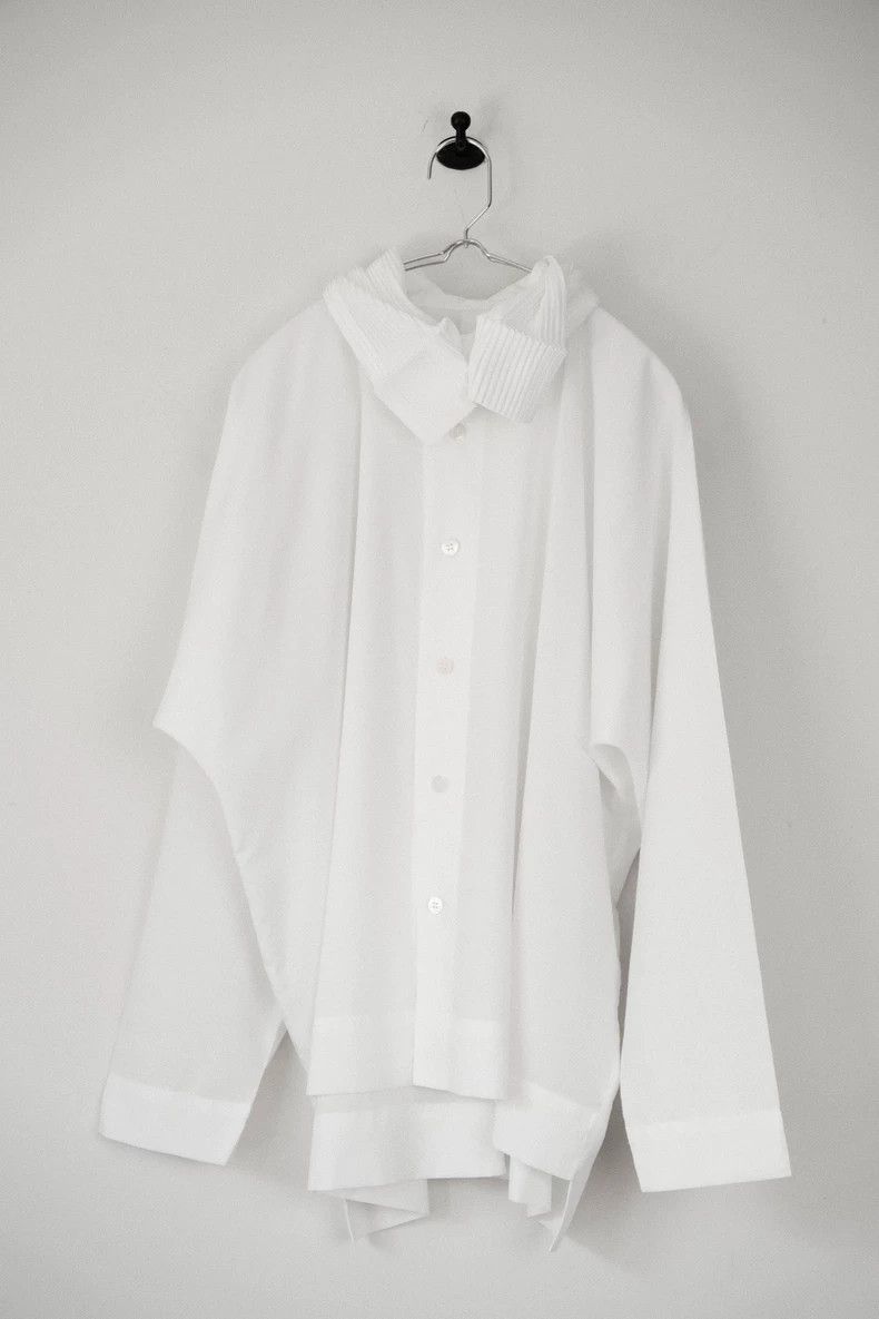 Issey Miyake Issey Miyake A white pleated collar shirt coat Size M / US 6-8 / IT 42-44 - 4 Thumbnail