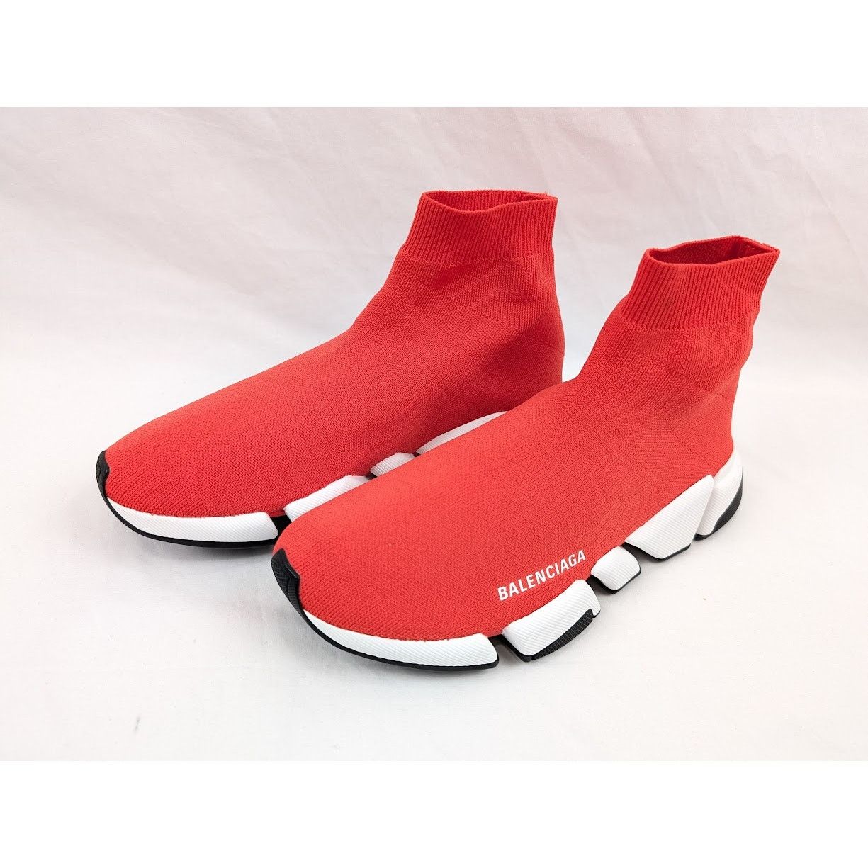 Balenciaga o1rshd1 New Recycled Speed 2.0 Low-Top Sneakers in Red/White Size US 8 / EU 41 - 19 Thumbnail