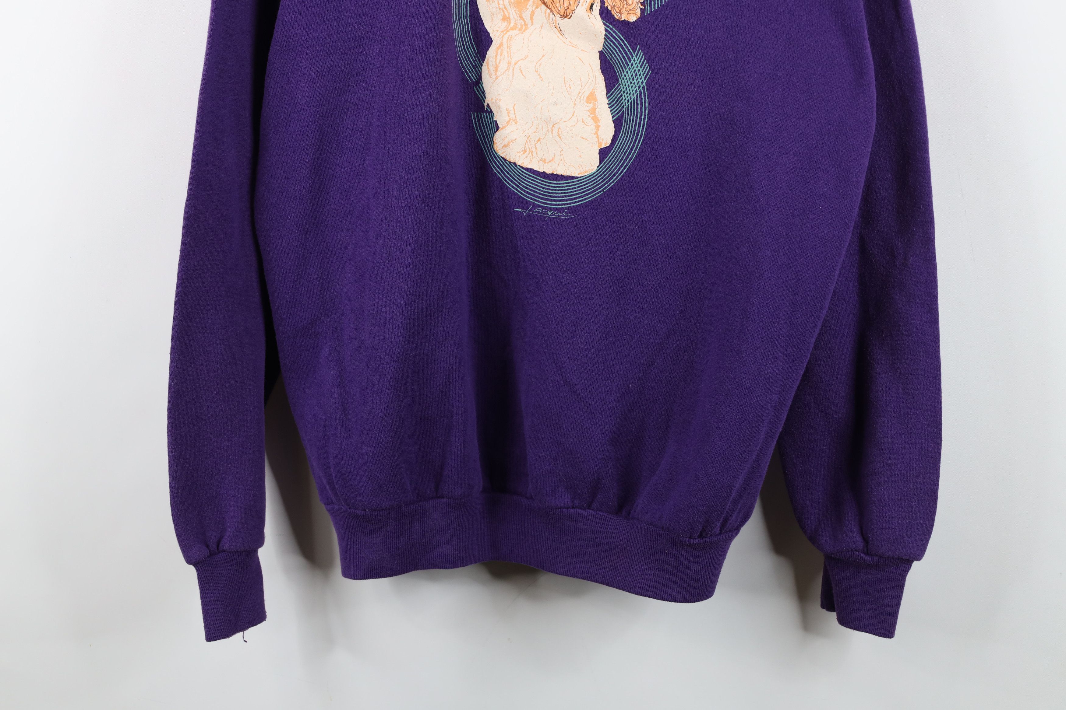 Vintage Vintage 90s Streetwear Spaniel Dog Sweatshirt Purple USA Size XL / US 12-14 / IT 48-50 - 3 Thumbnail
