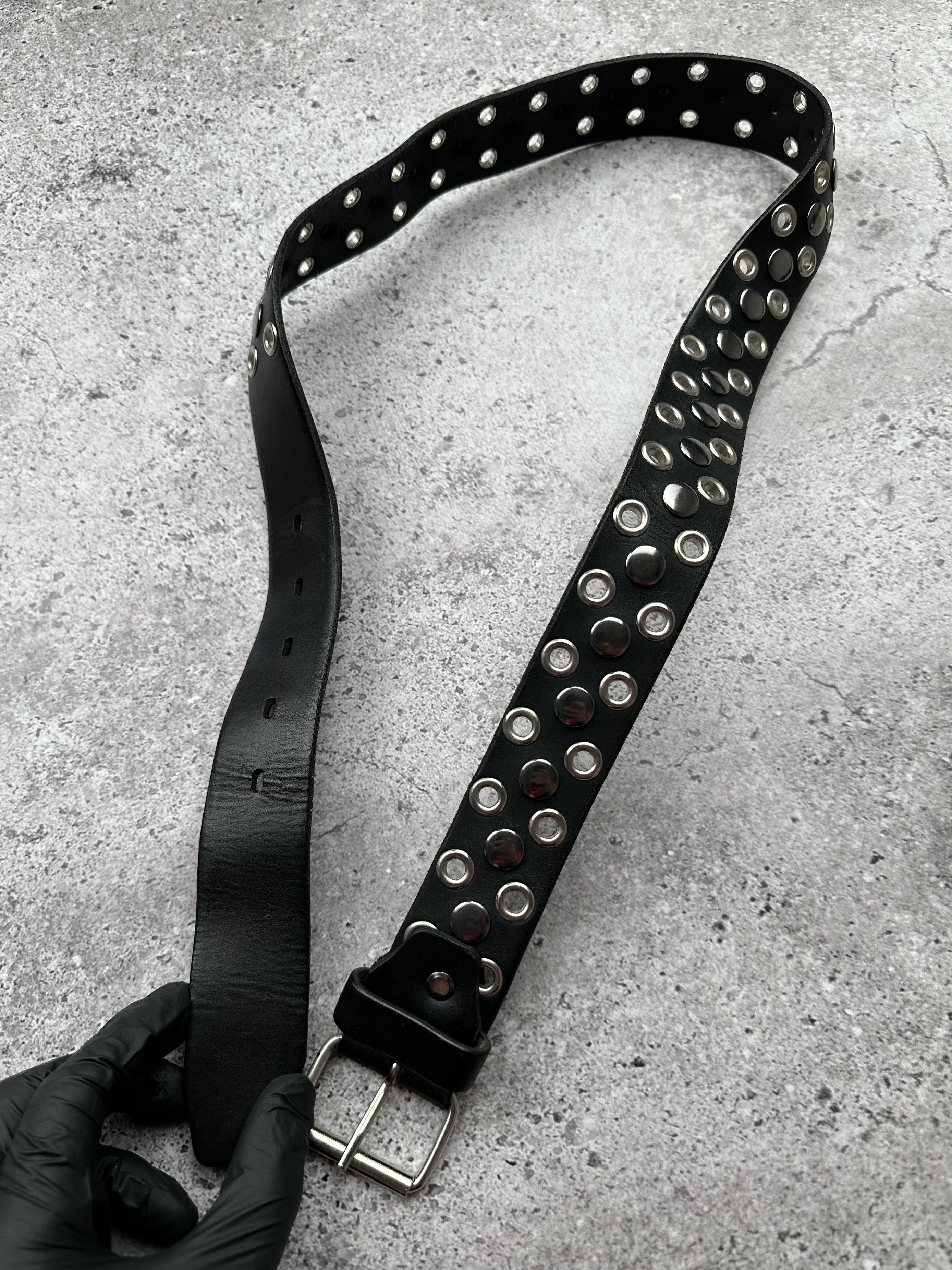 Hysteric Glamour Vintage Metal Rings Leather Belt C423(V455)(E8) Size ONE SIZE - 3 Thumbnail