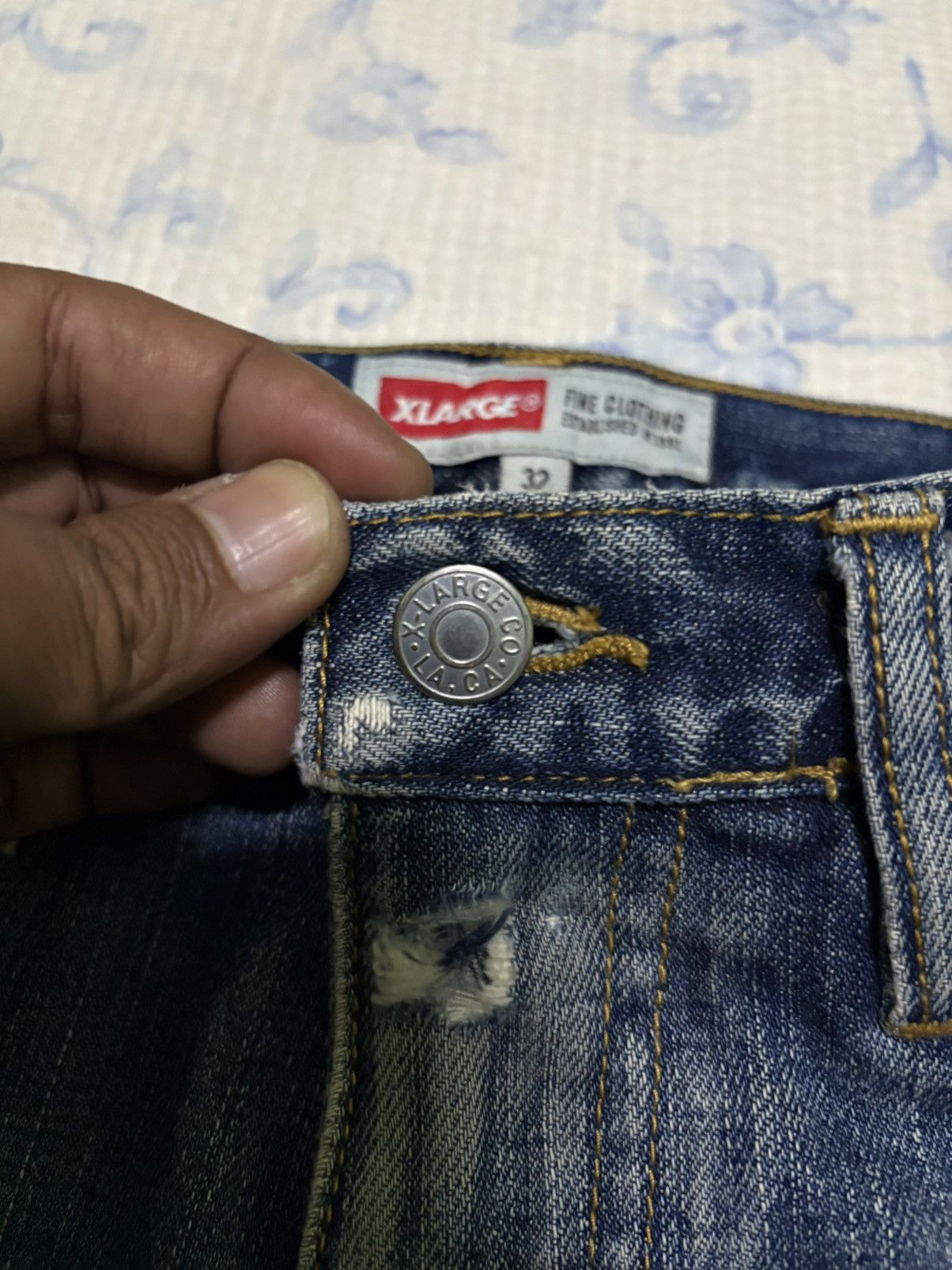 X-LARGE XLarge Streetwear Selvedge Distressed Denim Size US 32 / EU 48 - 16 Thumbnail