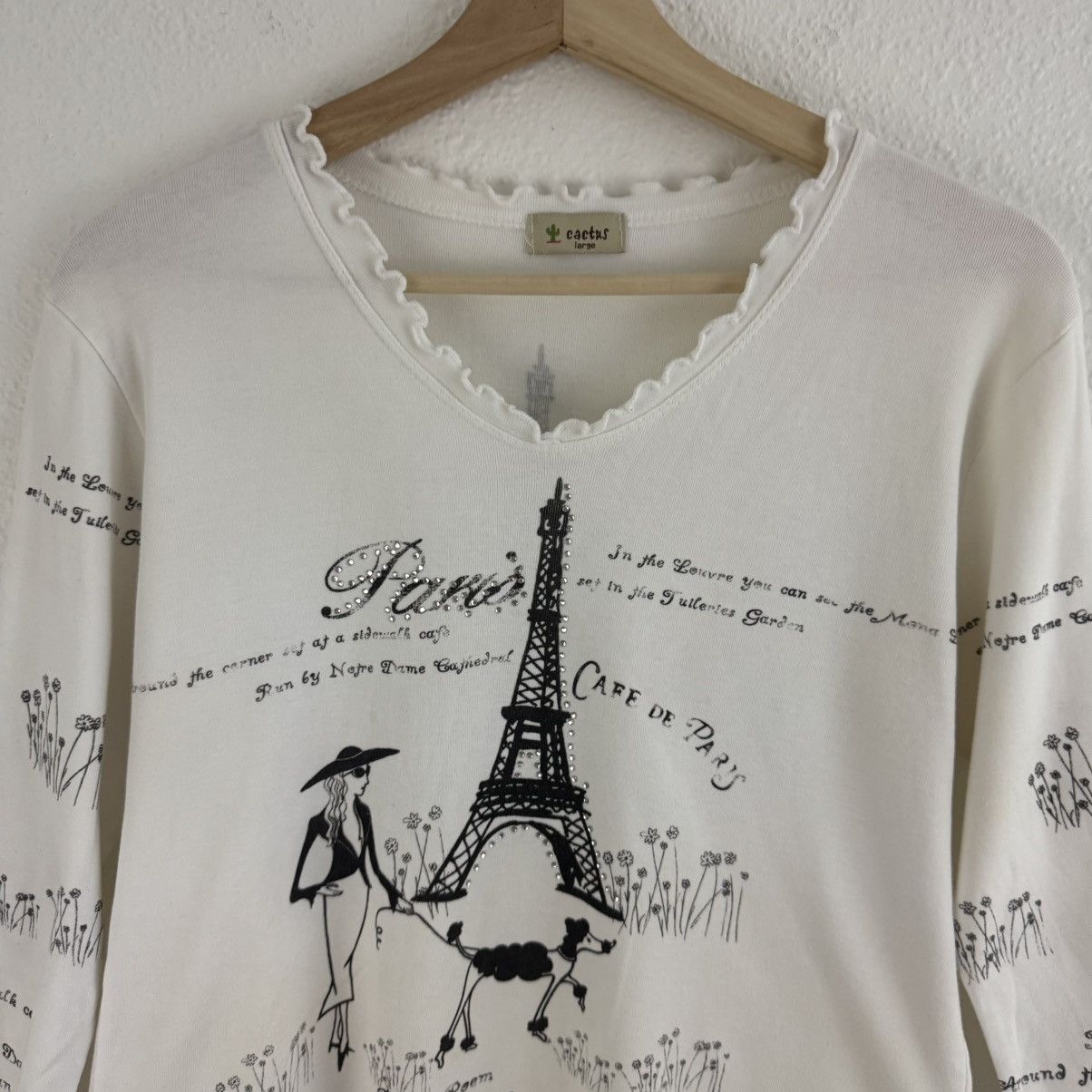 Other CACTUS Vintage Y2K White Black Paris Eiffel Tower Top Size L / US 10 / IT 46 - 3 Thumbnail